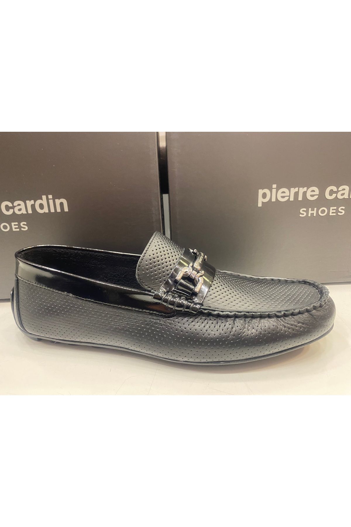 Pierre Cardin erkek loafer siyah deri günlük babet