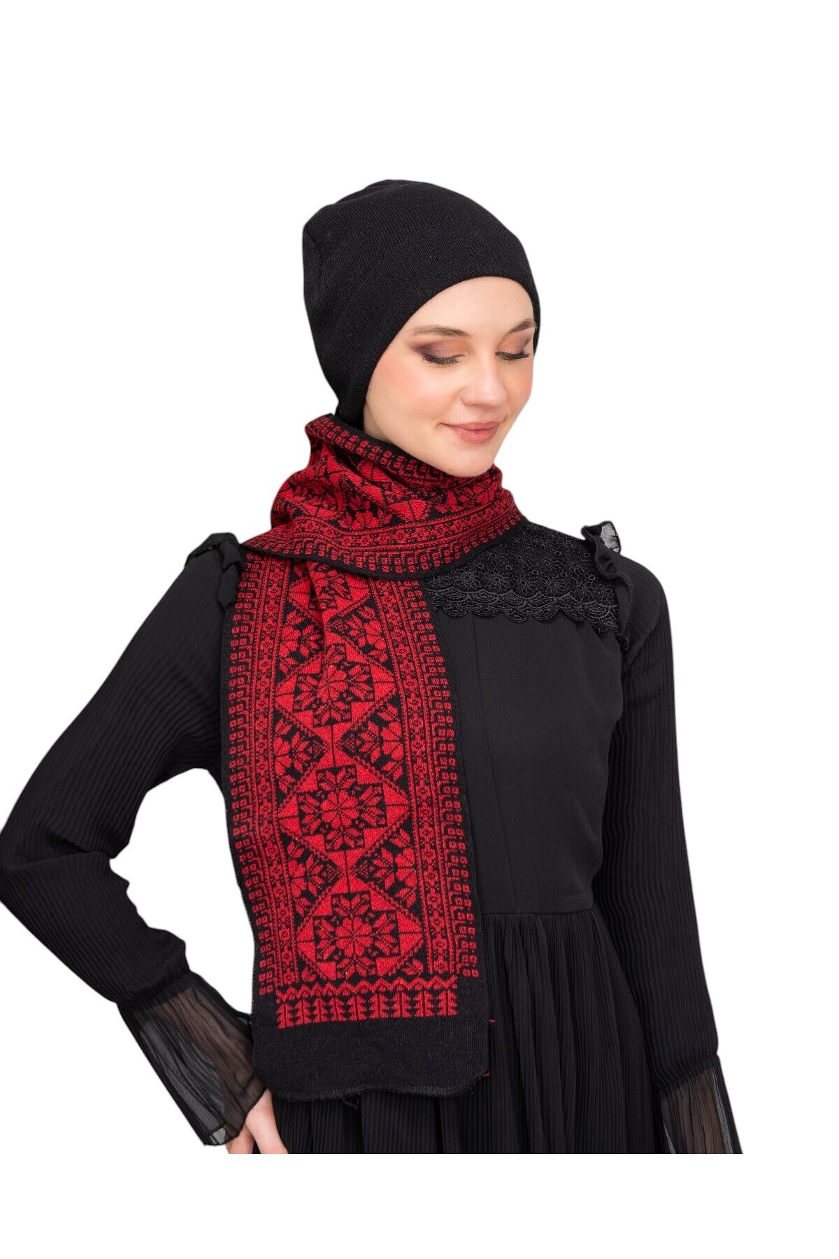 Zaytoon-وشاح للأطفال للجنسين - حبل تريكو، تطريز فلسطيني S 300009 3