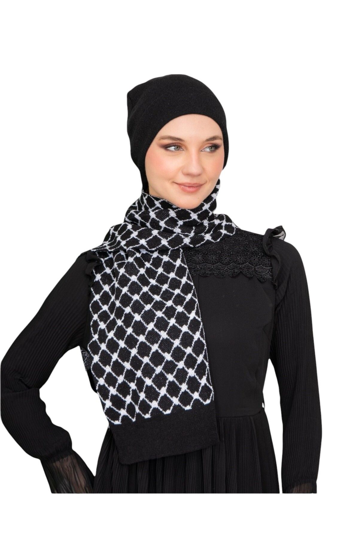 Zaytoon Triko İpli Filistin Geleneksel Nakışlı Çocuk Unisex Atkı Takmı S300009