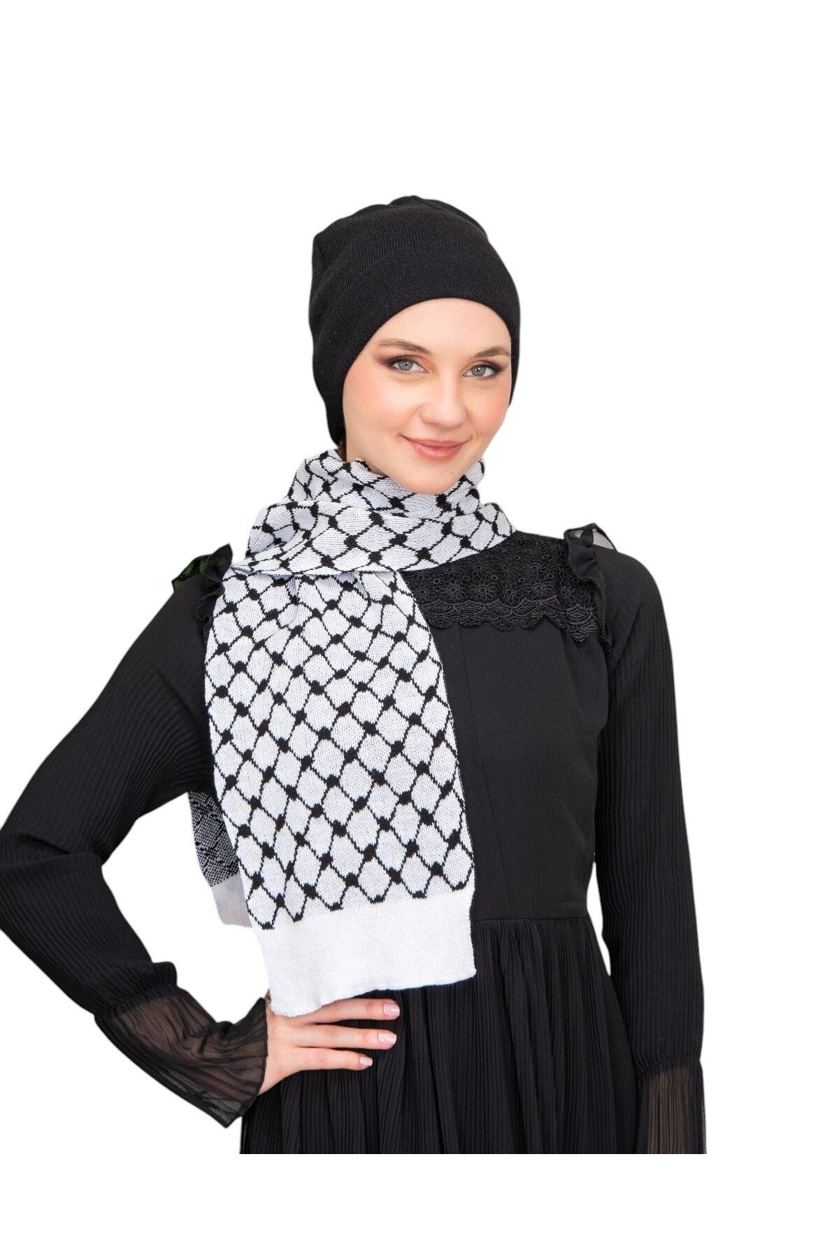 Zaytoon Triko İpli Filistin Geleneksel Nakışlı Çocuk Unisex Atkı Takmı S300009