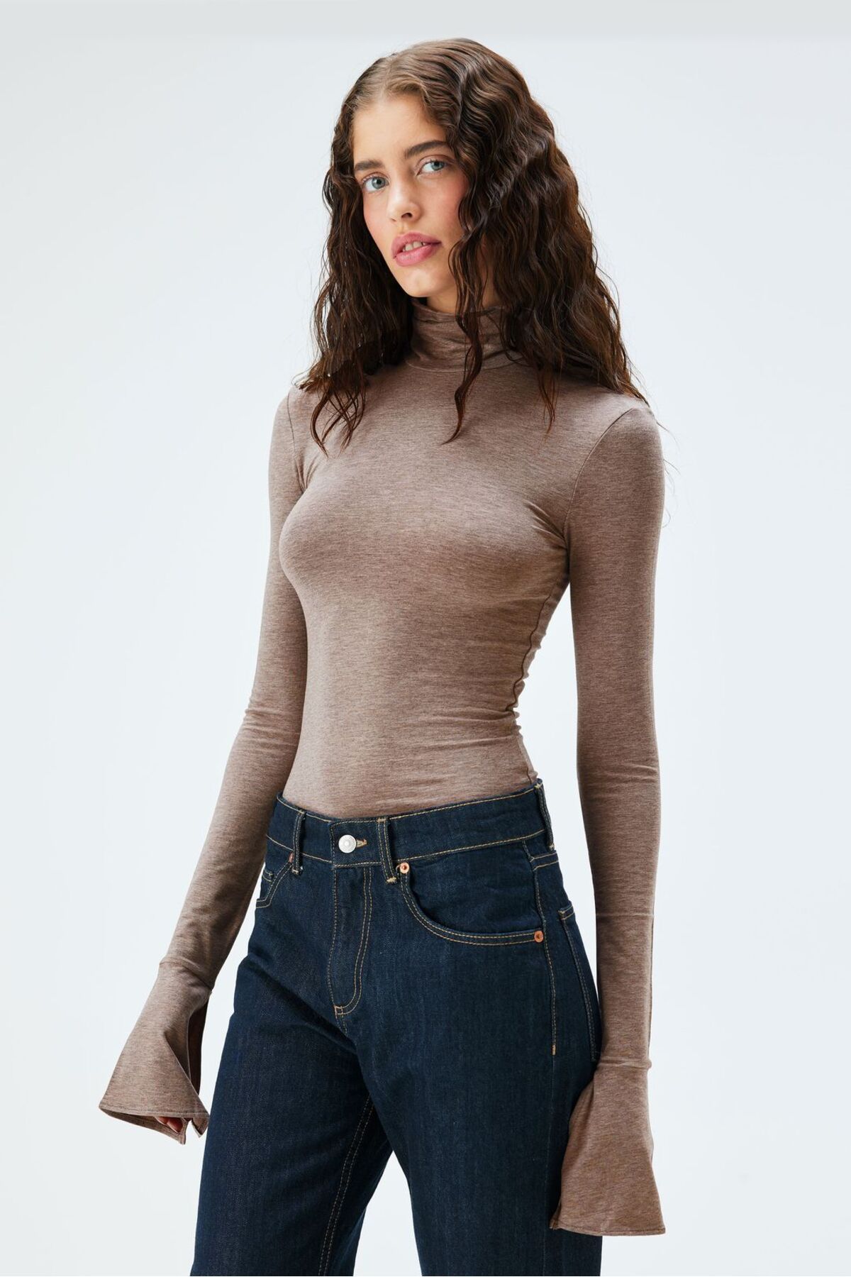 IAMNOTBASIC-Brown Melange Katie Top 3
