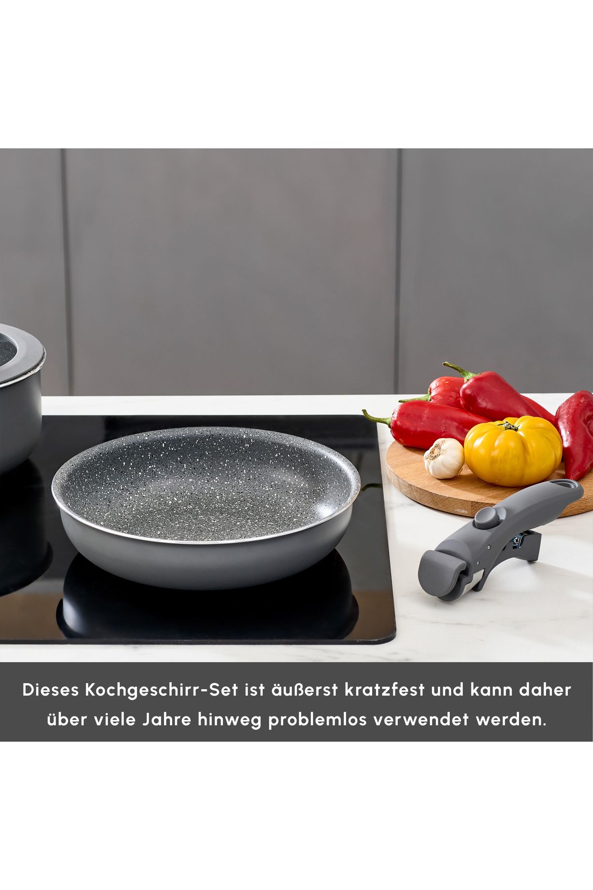 Karaca-Comfort 6-teiliges Kochgeschirr-Set mit abnehmbaren Griffen 5