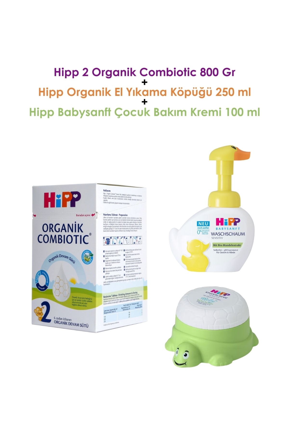 Hipp 2 Organik Combiotic 800 Gr (Hipp El Yıkama Köpüğü 250 ml + Çocuk Bakım Kremi 100 ml)