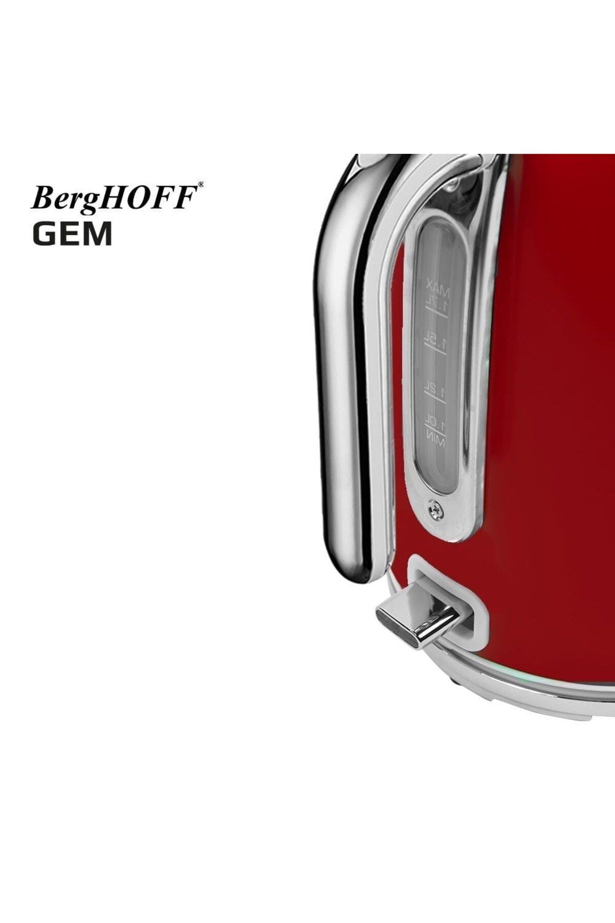Berghoff-Gem Retro Red Filter Coffee Maker + 1.7 Lt Retro Kettle Water Heater 5