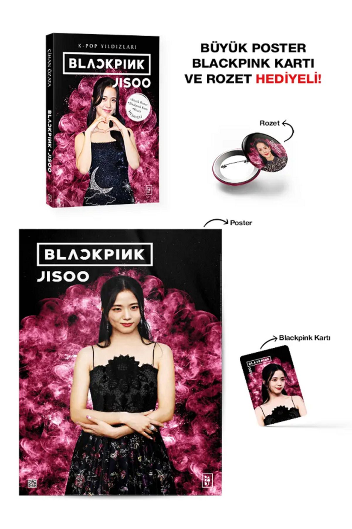 Dokuz Yayınları Blackpink JISOO - K-Pop Yıldızları / Büyük Poster Blackpink Kartı ve Rozet HEDİYELİ