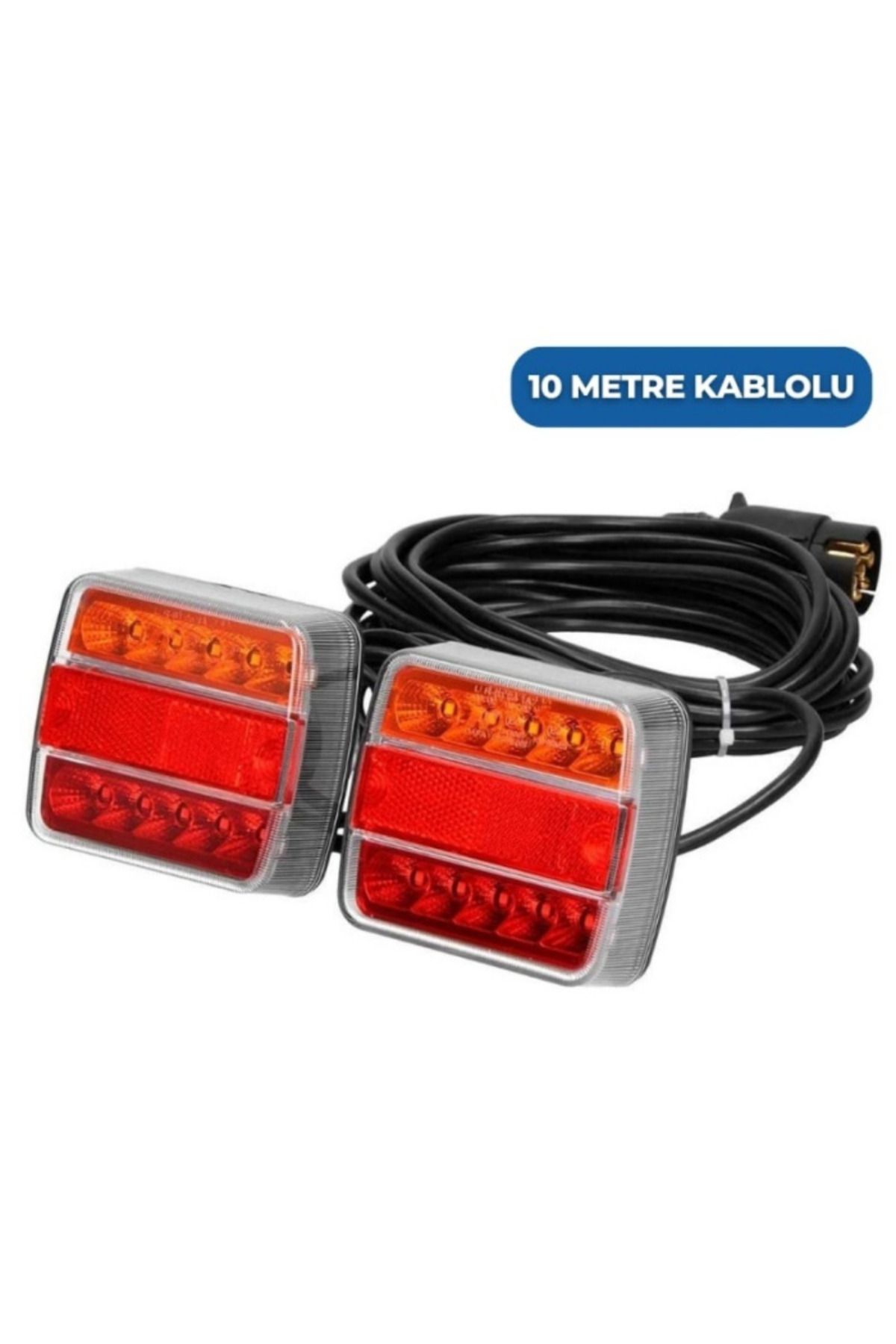 Genel Markalar Mıknatıslı Led Römork Stop Lambası Seti 7 Pin Soketli 12v Yatek Karavan Tekne