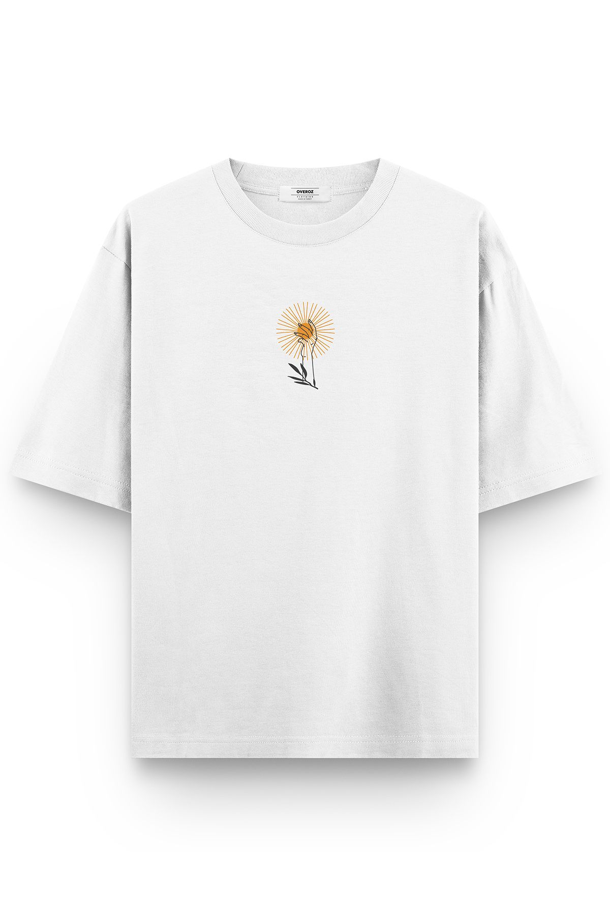 Overoz-Λευκό μπλουζάκι Unisex Oversize Minimal Back Printed Oversize Written Unisex 1329 3
