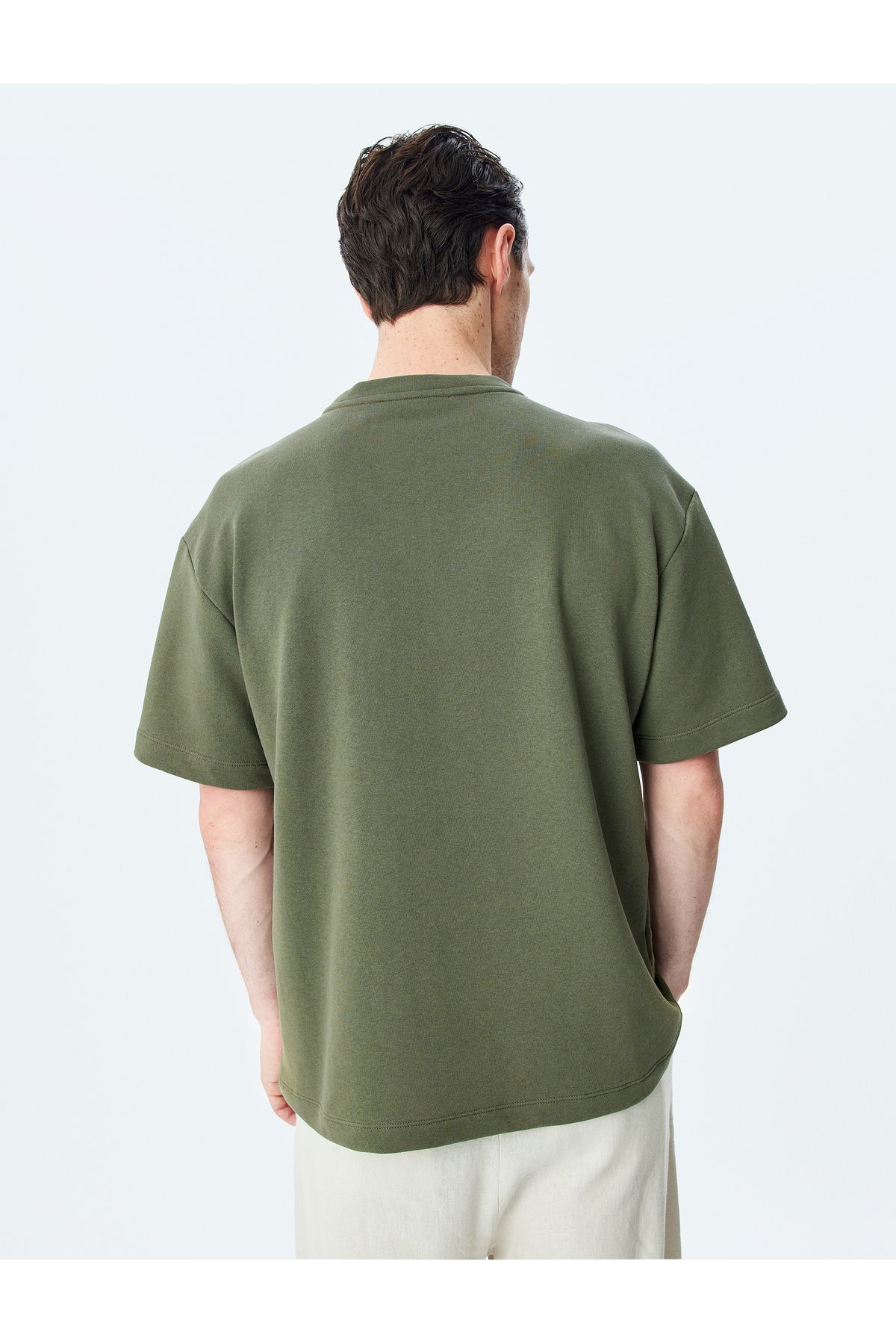 Koton-New Season Short Sleeve Label Detailed Tok Fabric Crew Neck Oversize T-Shirt 4