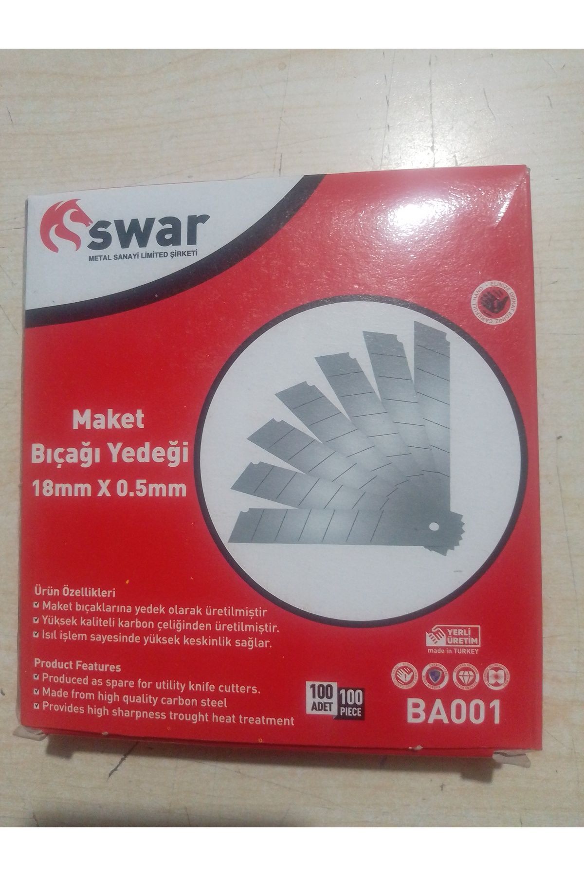 SWAR Maket bıçağı yedek swar 18mm  100 adet