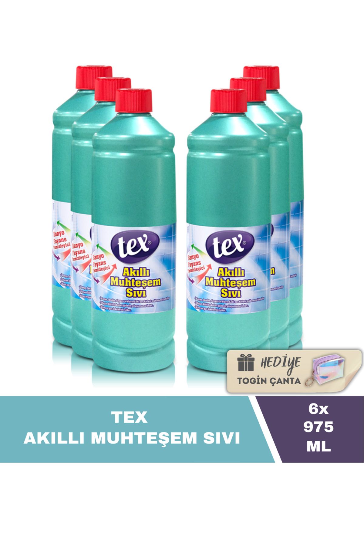 Tex Akıllı Muhteşem Sıvı 975 ML X6 Adet + Hediye Togin Çanta