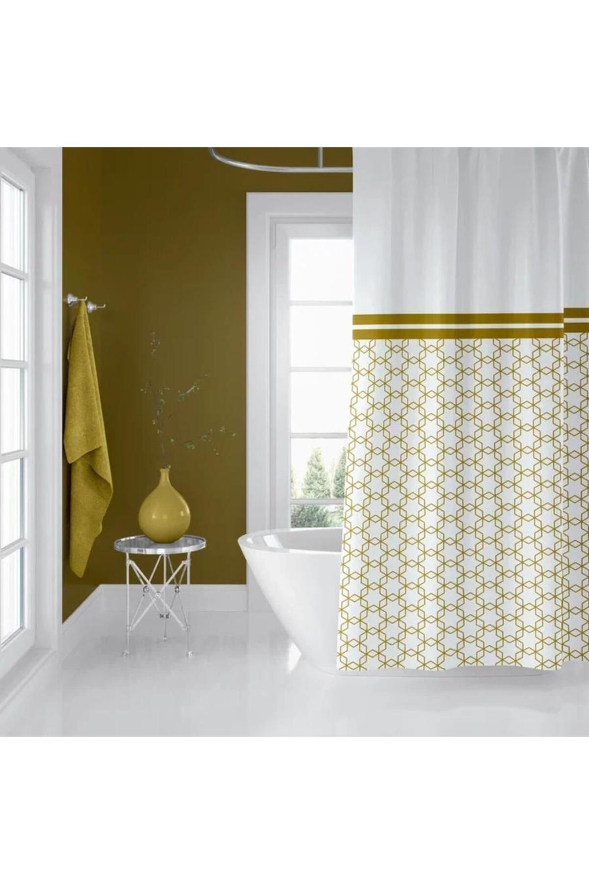 Zethome Banyo Perdesi 2x120x200 Çift Kanat Duş Perdesi Halka Hediyeli 1869