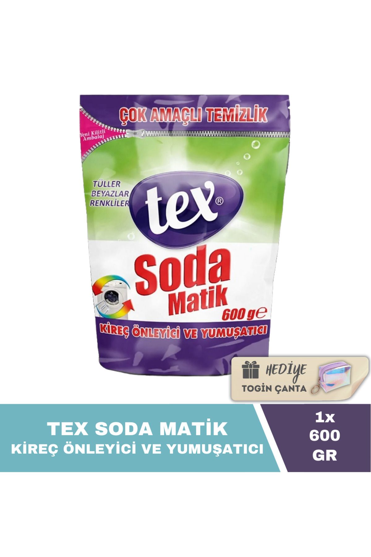 Tex Soda Matik 600 Gr X1 Adet + Hediye Togin Çanta