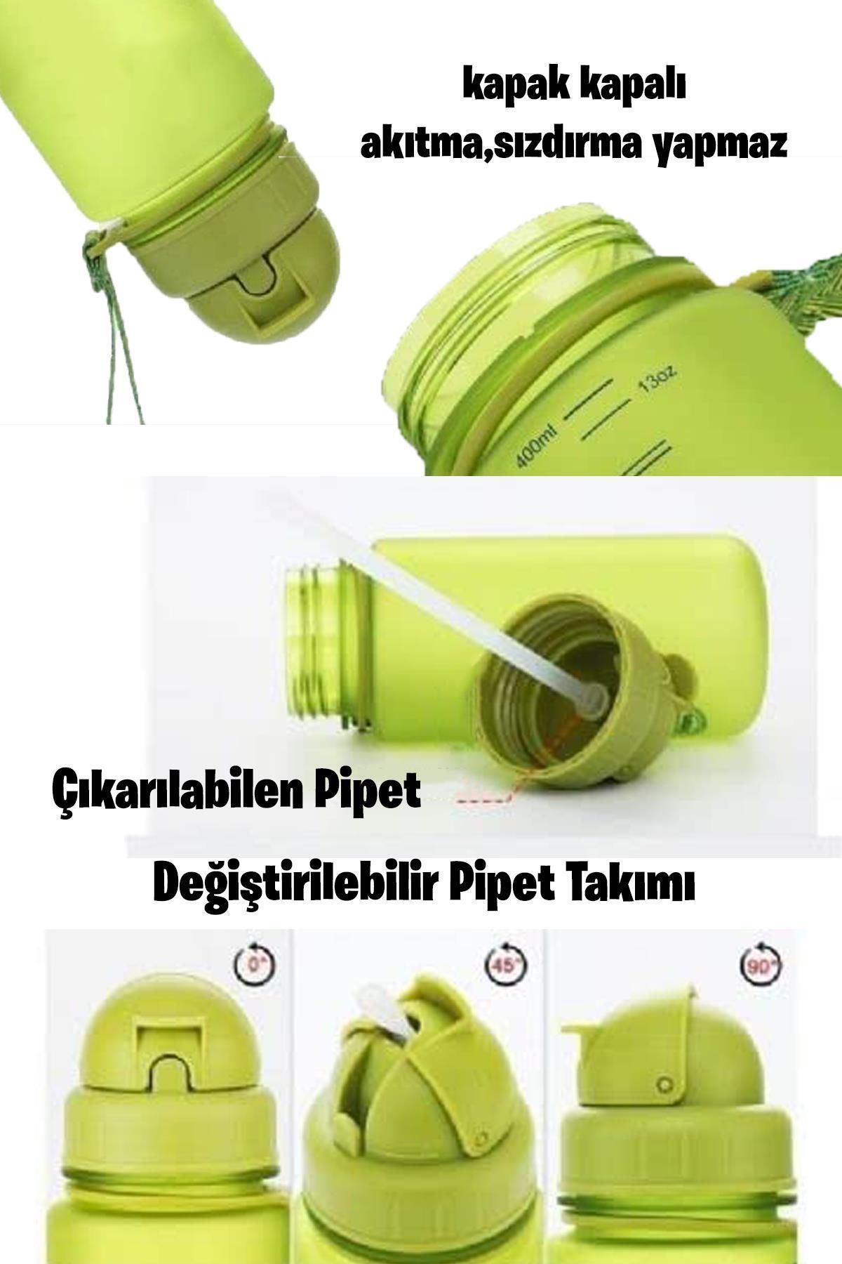 Mhm Collections Kırmızı Pipetli 400 ml Tritan Çocuk Su Matarası 0,40 L Plastik