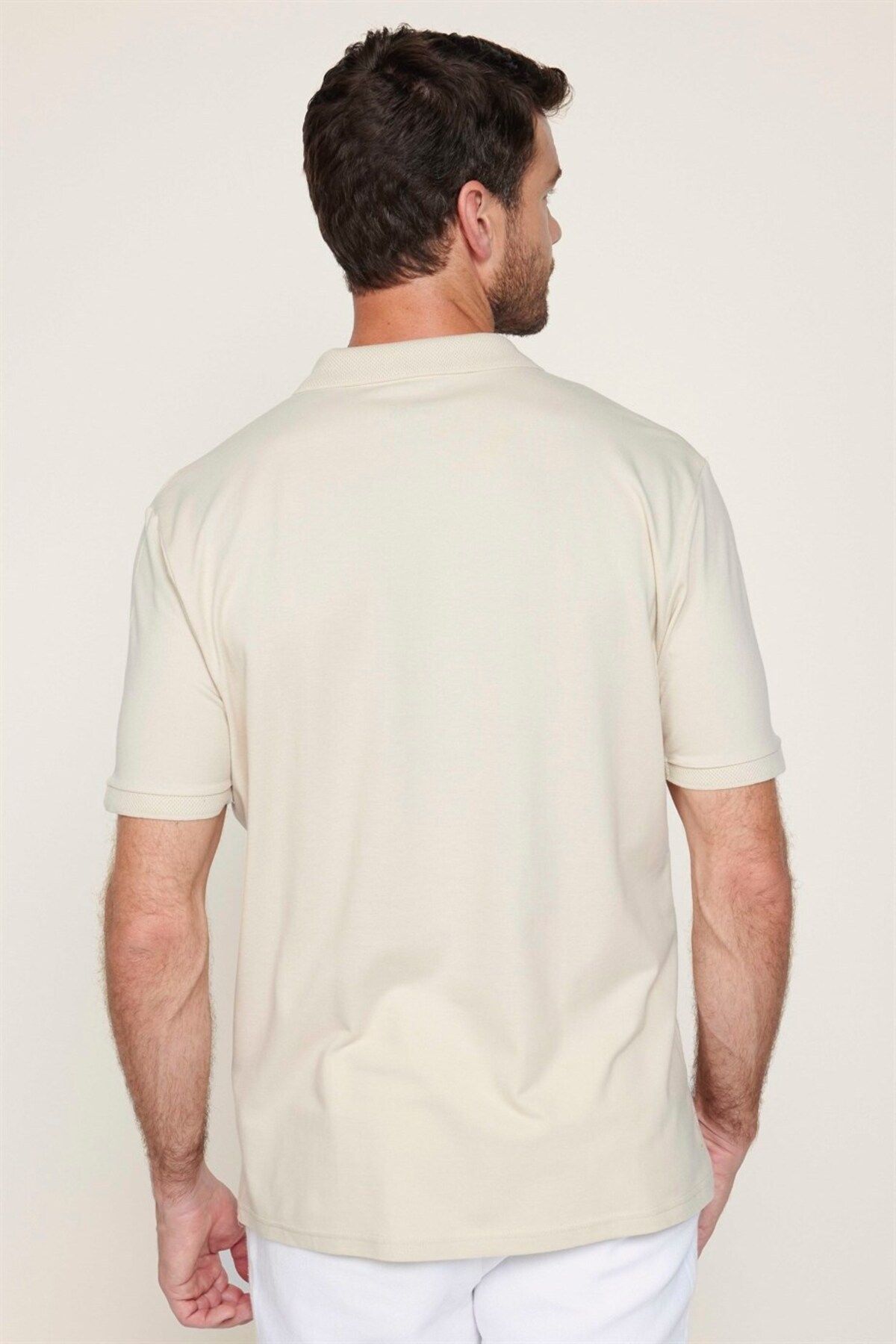 Tudors-Men's Regular Fit Classic Cut 100% Cotton Plain Pique Mink Jacquard Lapel T-Shirt 5
