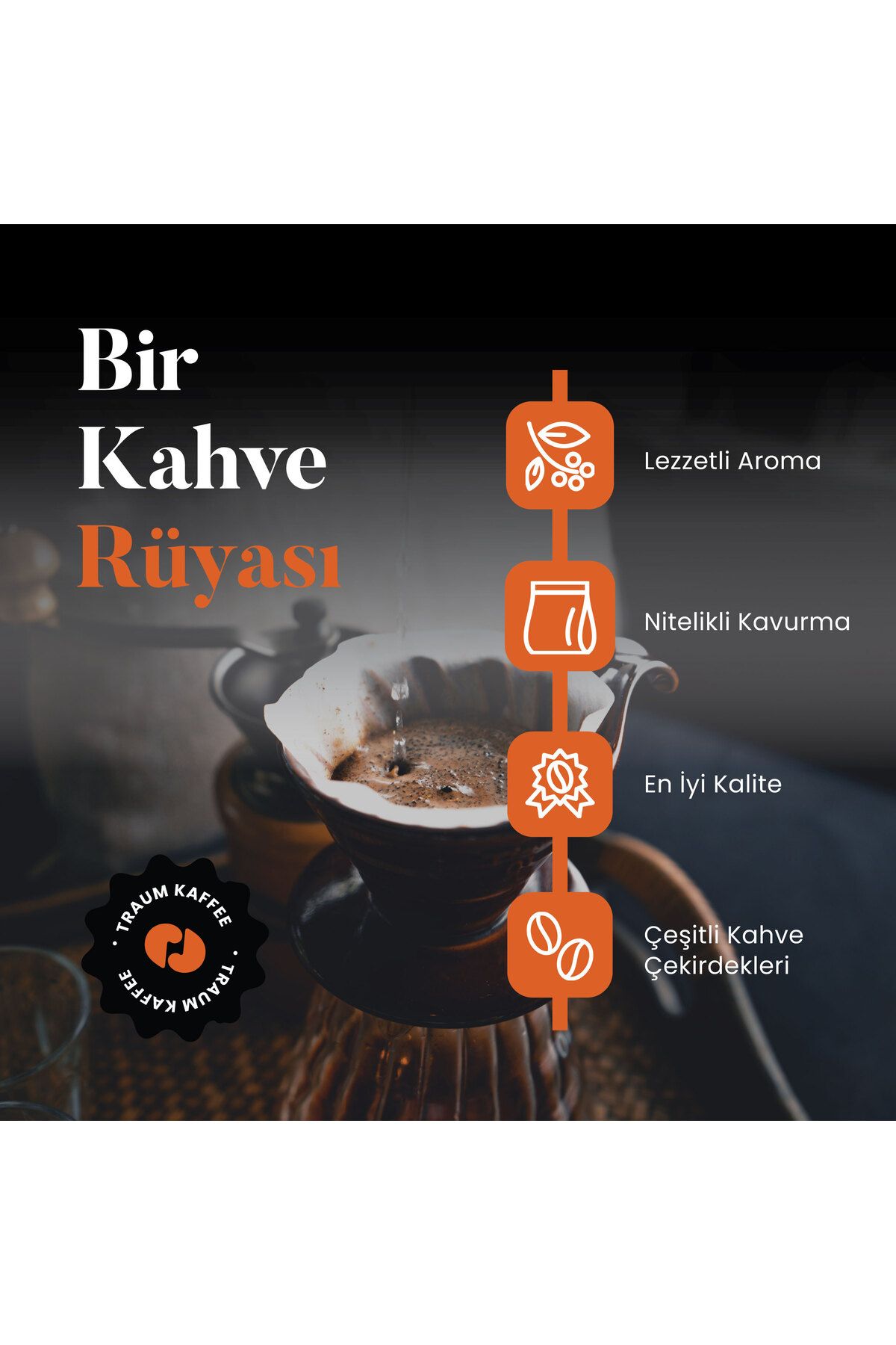 Traum Kaffee-Uva Mela Blend - Core Coffee, Dark Roasted, Rich and Intense Aroma 1 kg 3