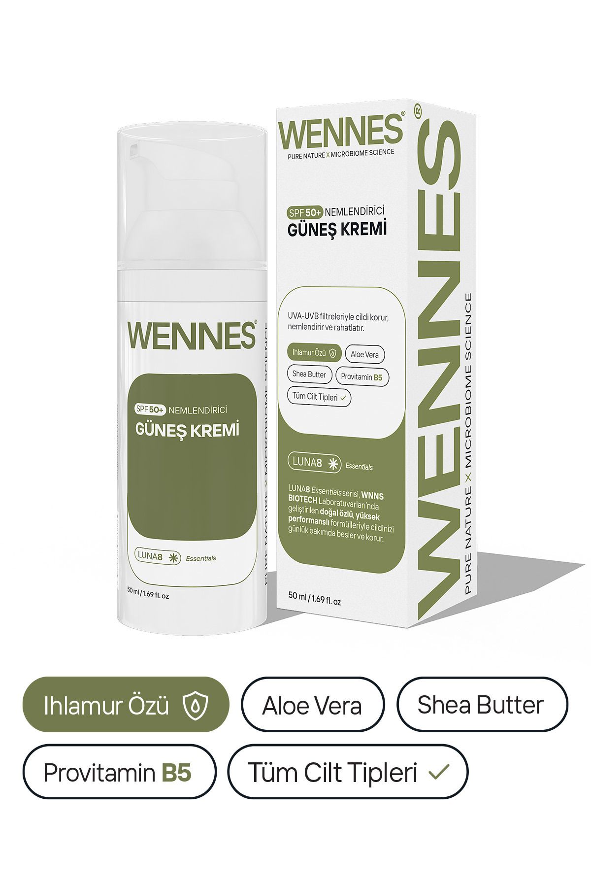 Wennes ZTGRP - Wennes Spf50 Nemlendirici Güneş Kremi Ihlamur Özlü 024DK.nemlendiriciguneskremiZTGRP