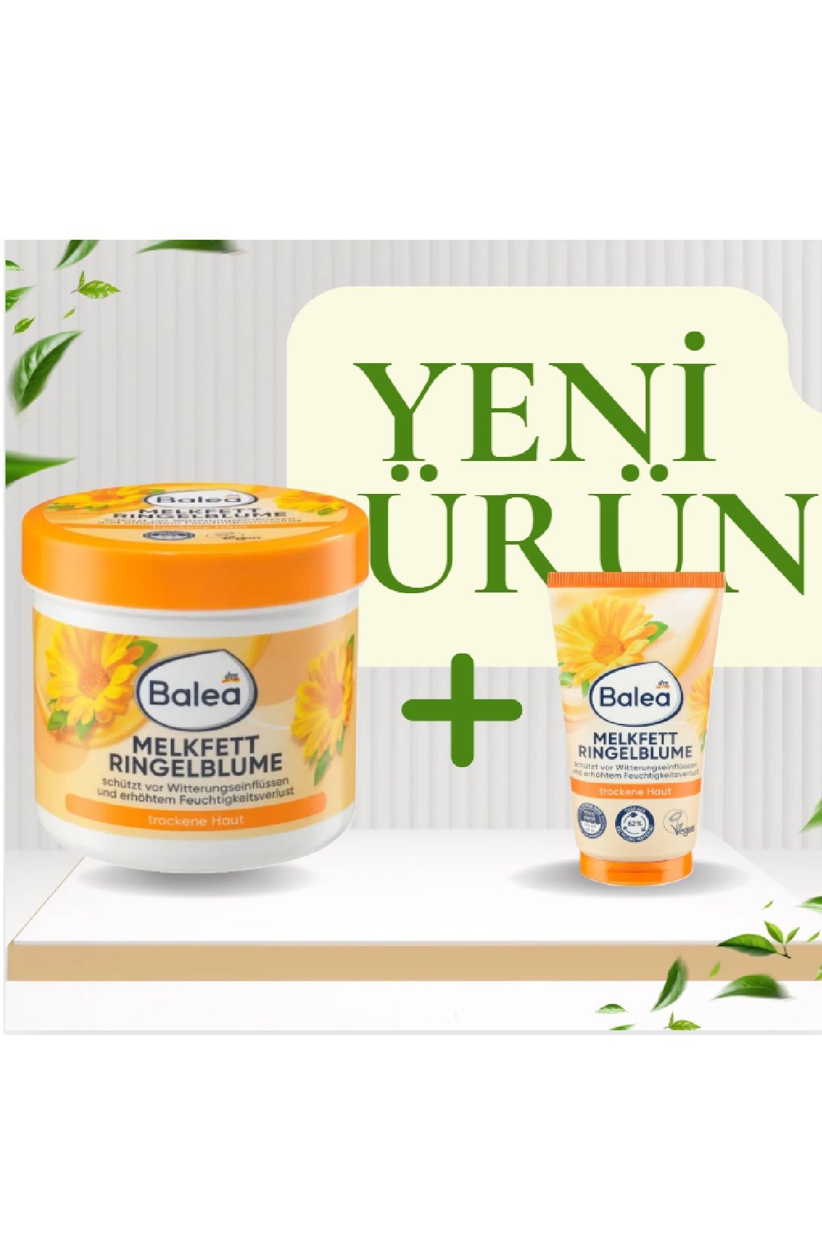 BALEA KANTARON YAĞI BAKIM KİTİ MELKFETT RINGELBLUME Vücut + El Bakım Kremi Set 250 ML + 75 ML