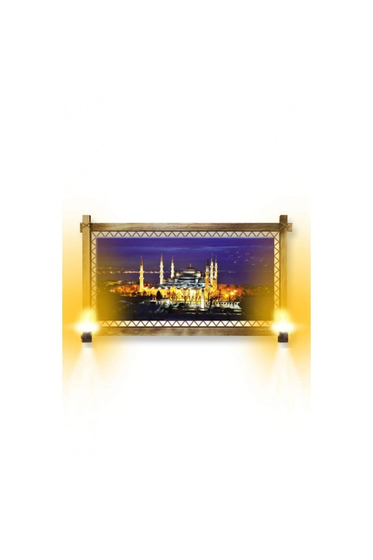 OK AKSESUAR Kanvas İstanbul Rustik Lambalı Tablo