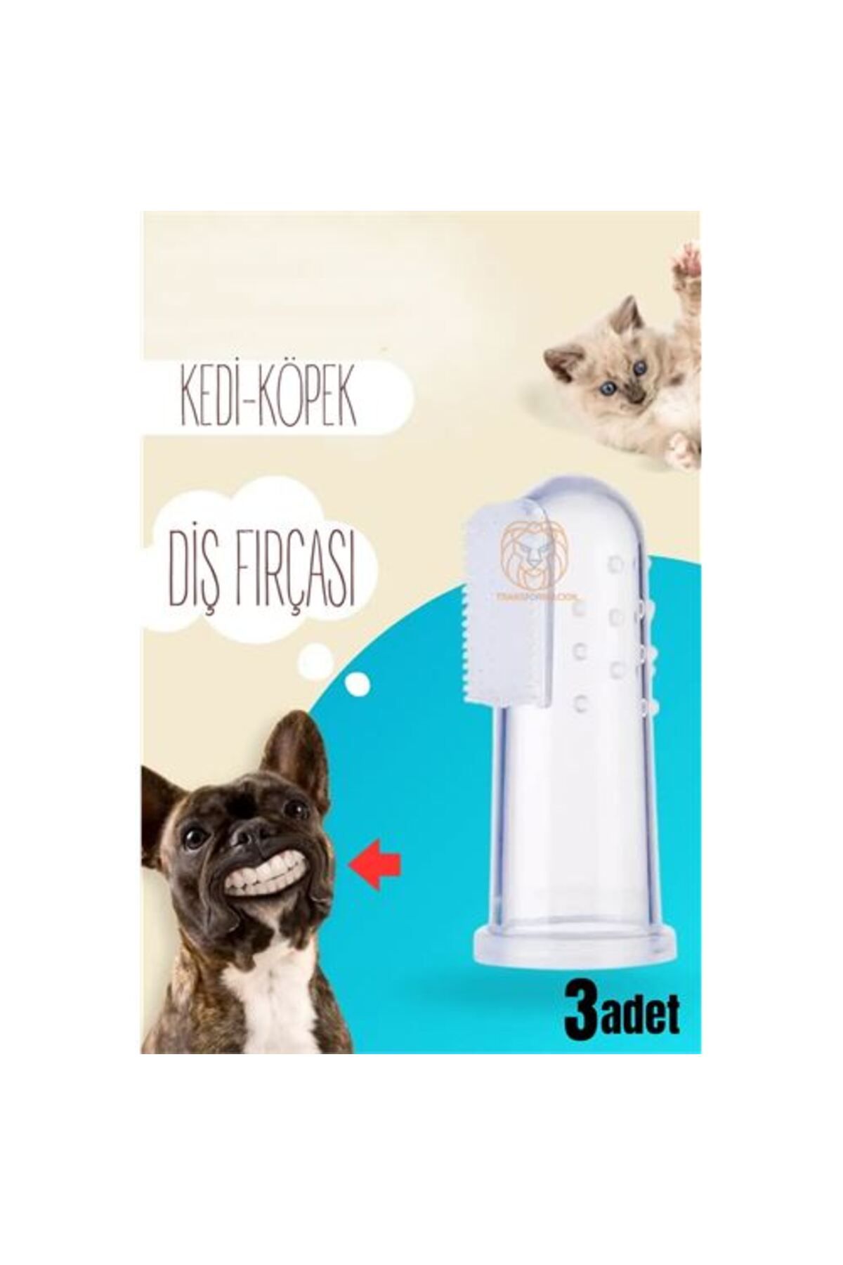 New Things Kedik Köpek Diş Fırçası Silikon Kutulu 3 lü SET