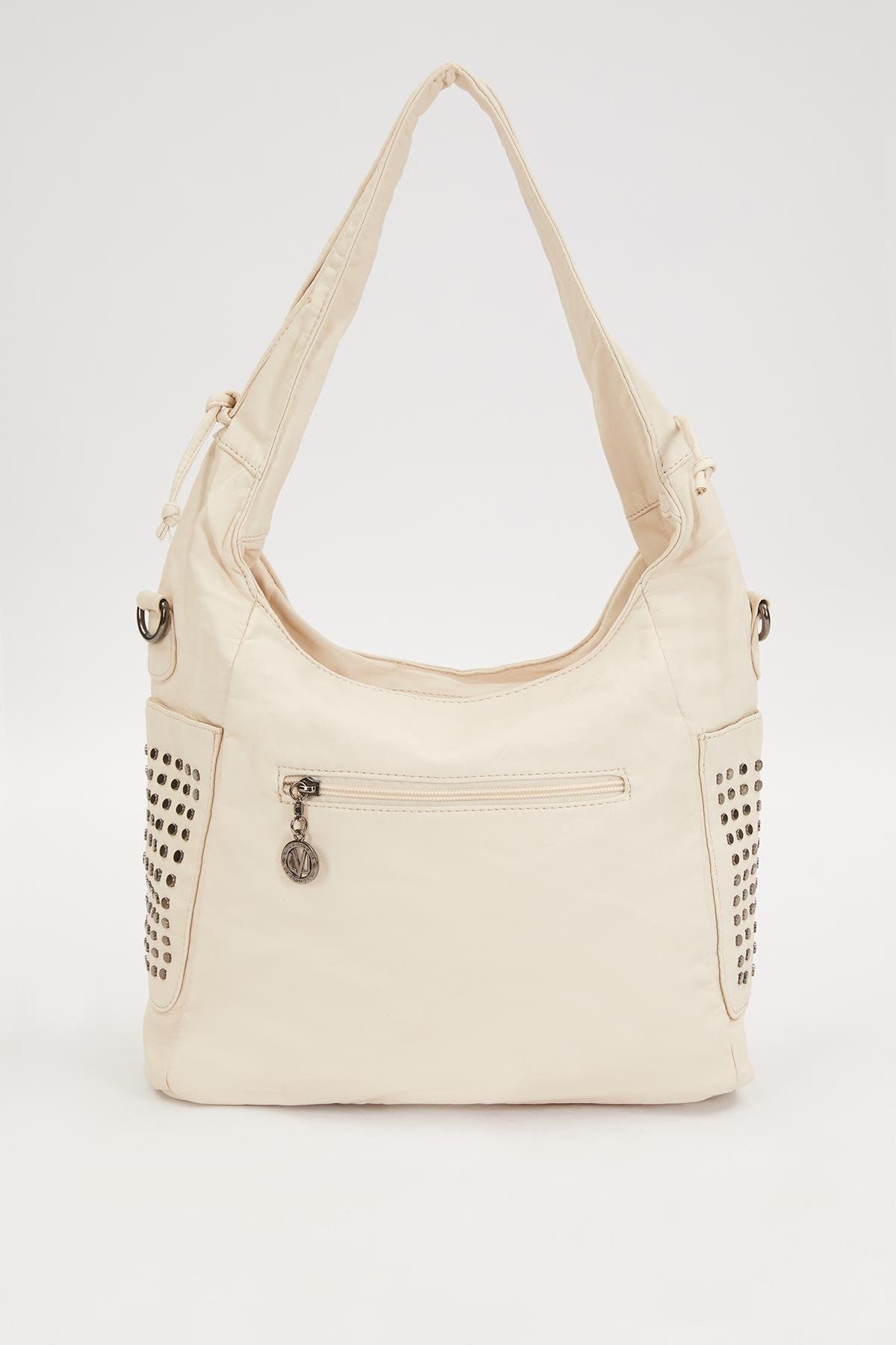 Levidor-White Side Studded Shoulder Bag 5