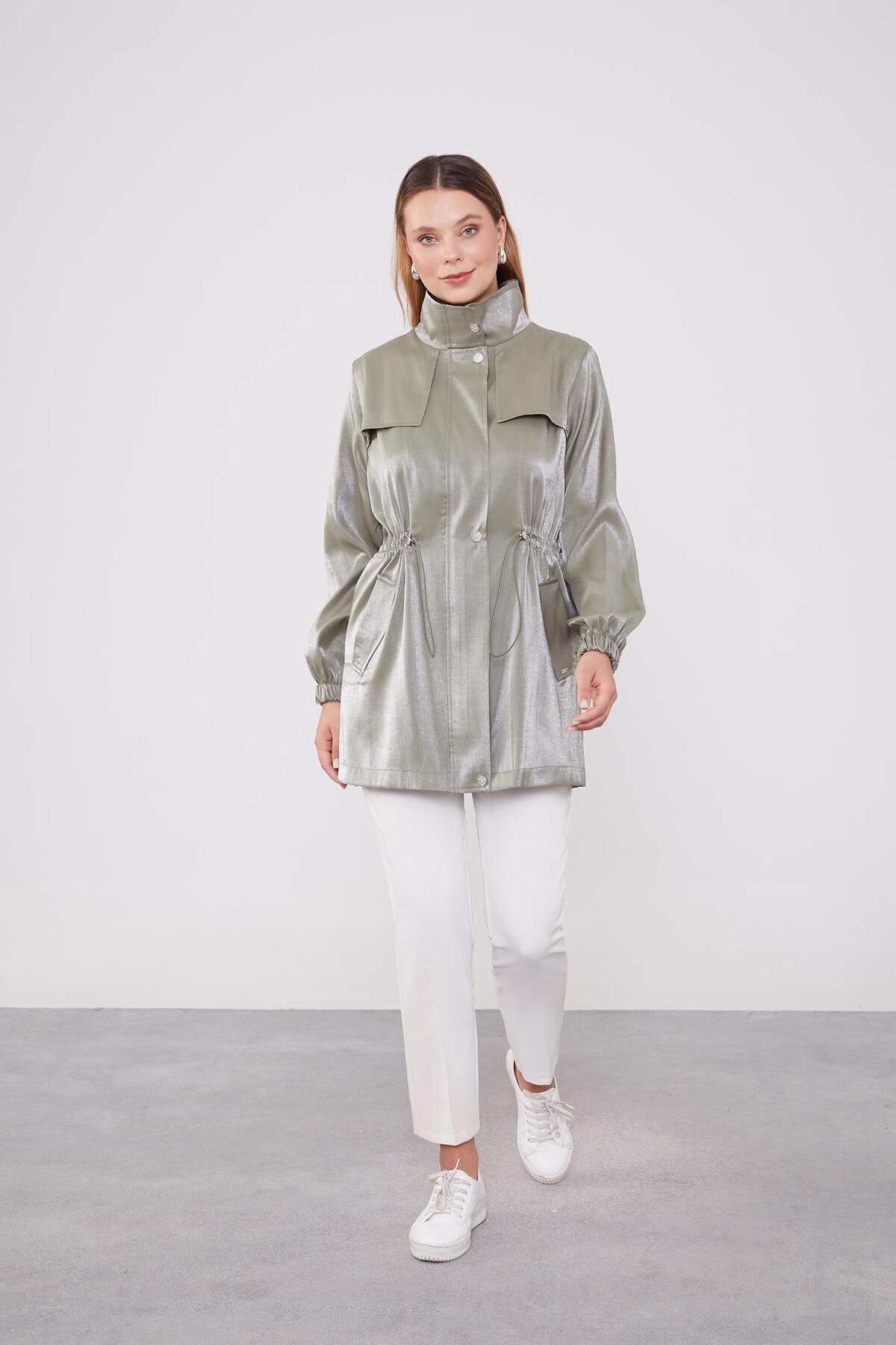 Levidor-Shiny Khaki Sparklin - High Waist Cap 3