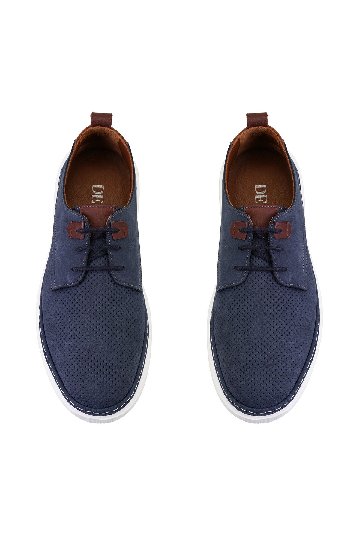 کفش های کژوال آبی مردانه روزانه چرم NAVY Desa
