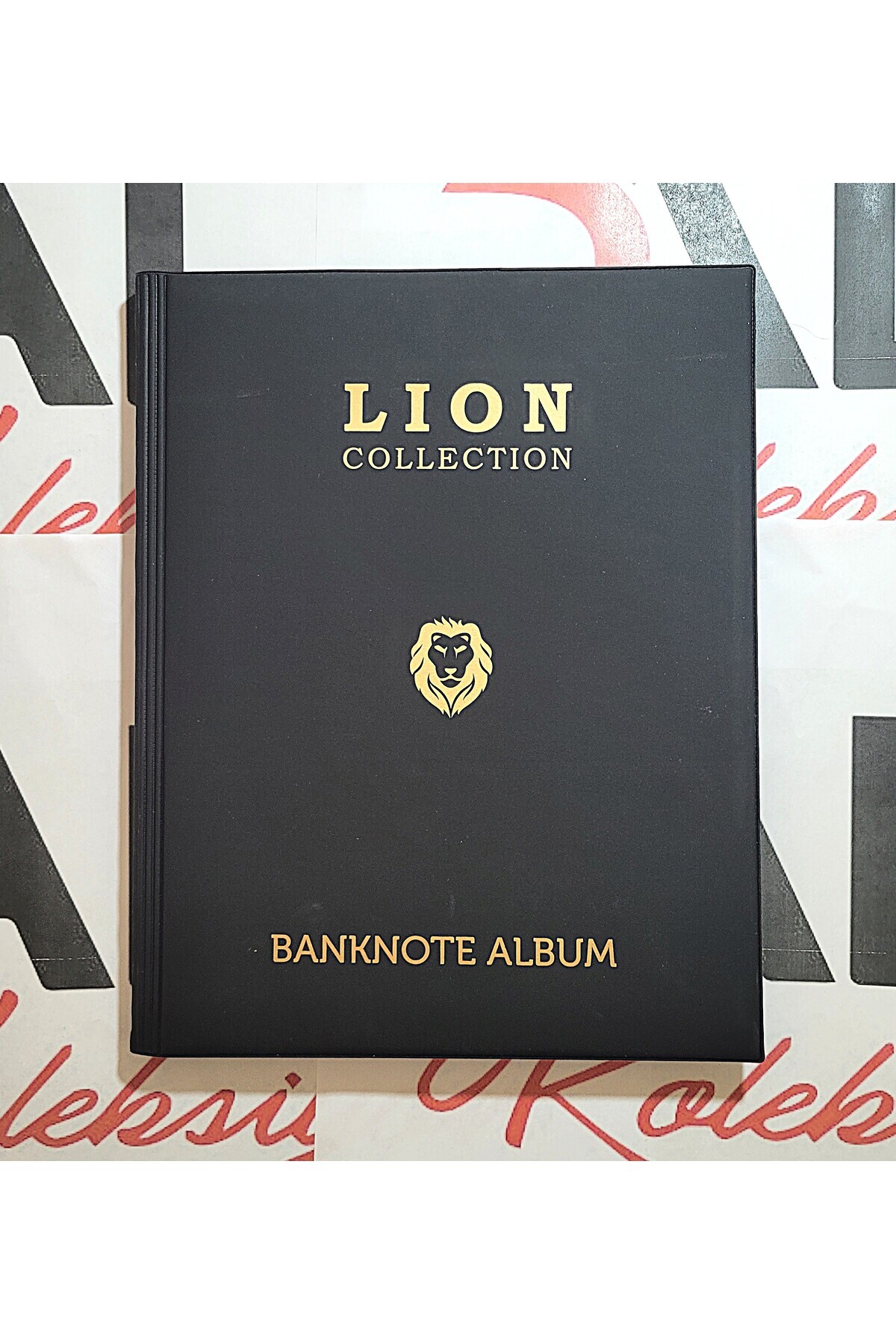Lion Kağıt Para Albümü, Büyük Boy, 120 Adet Para Kapasiteli 20 Sayfa, Siyah Renk