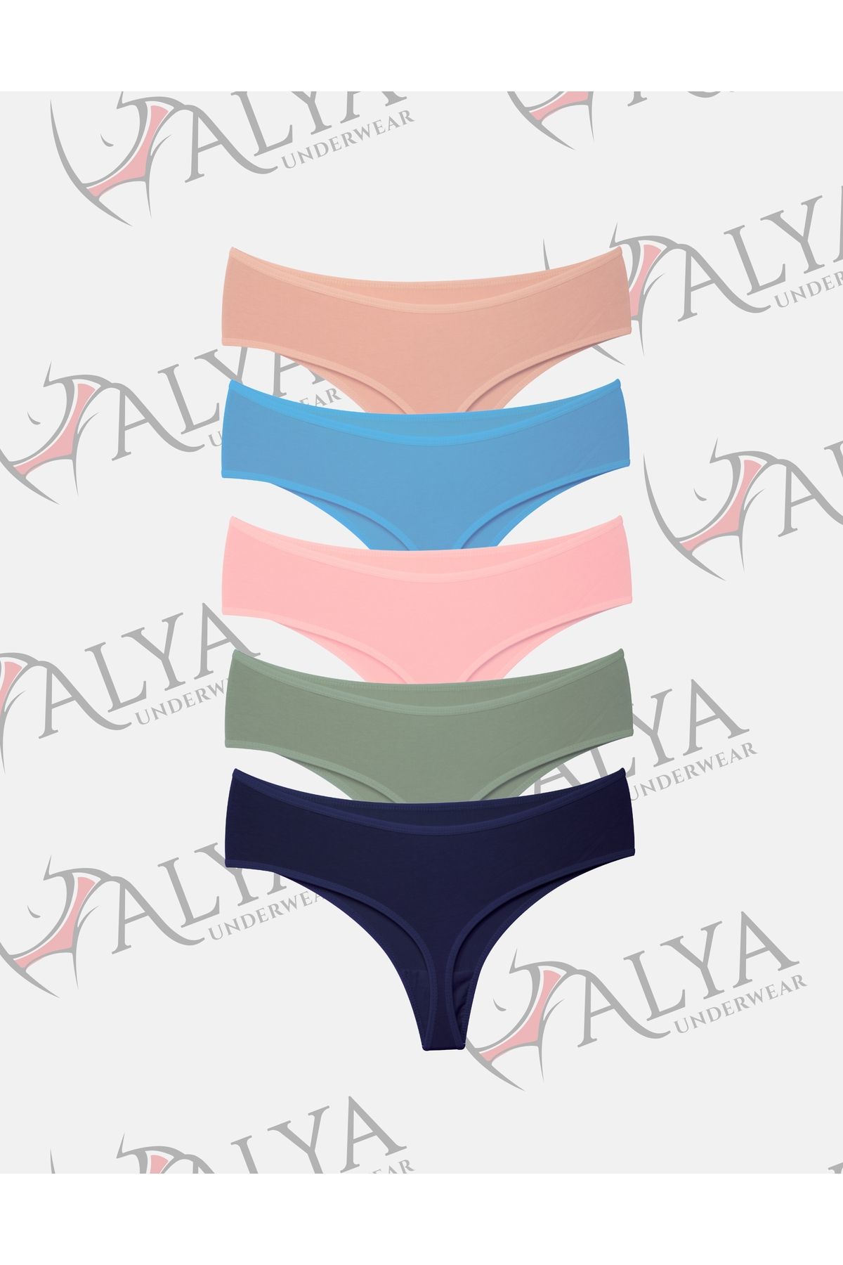 ALYA UNDERWEAR-Γυναικεία εσώρουχα ψηλόμεση στρινγκ, εσώρουχα με κορδόνια - Πολύχρωμα (S, M, L, XL, 2XL) - 5 τμχ 6