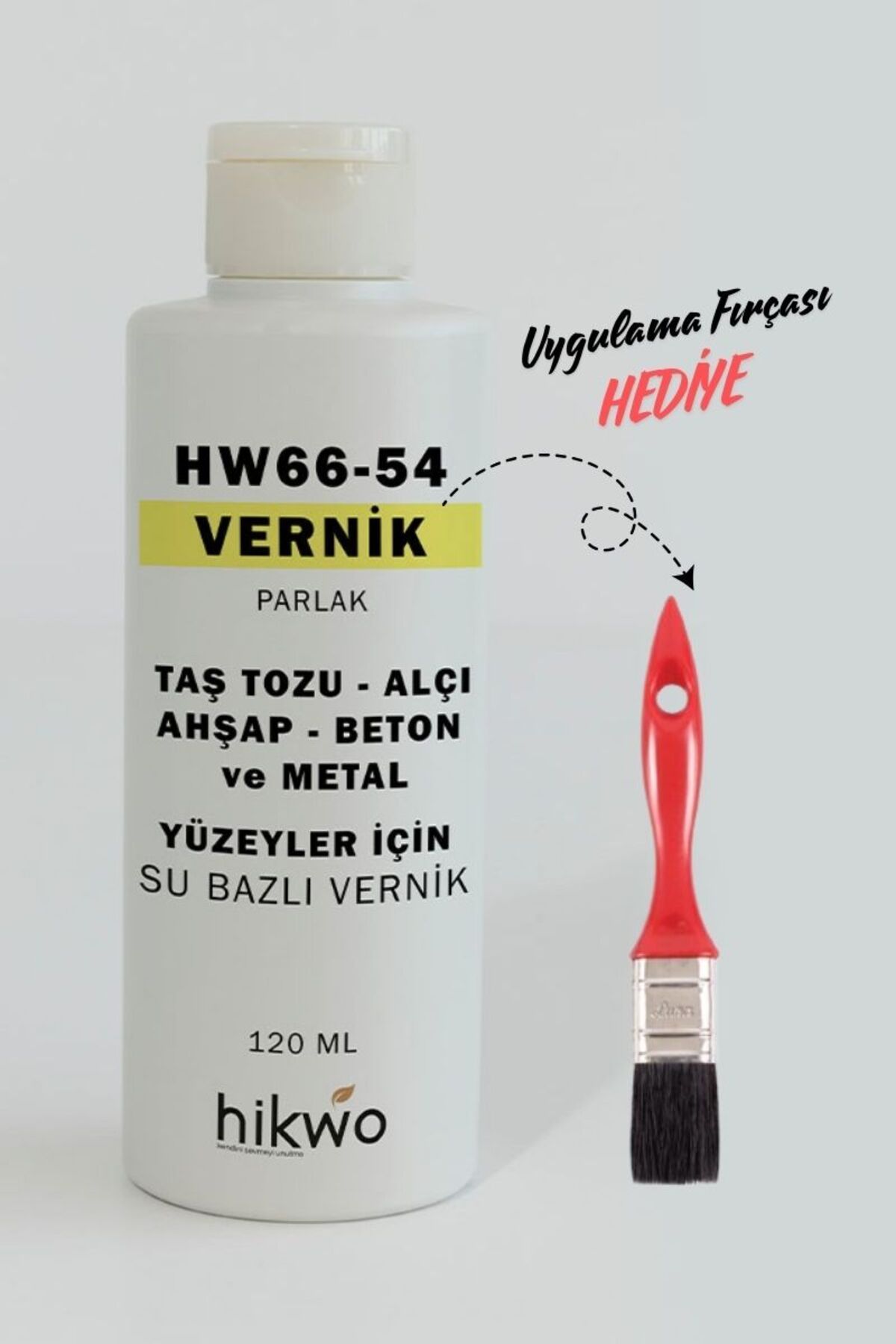 Hikwo HW-66-54 Su Bazlı Çok Amaçlı Vernik - Cila - Mum Ahşap Beton Taş Tozu Cilası