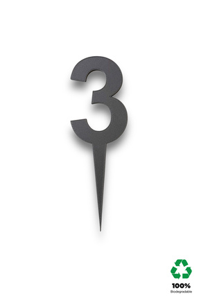 3DO Products Rakam Pasta Süsü 3 (GRİ)