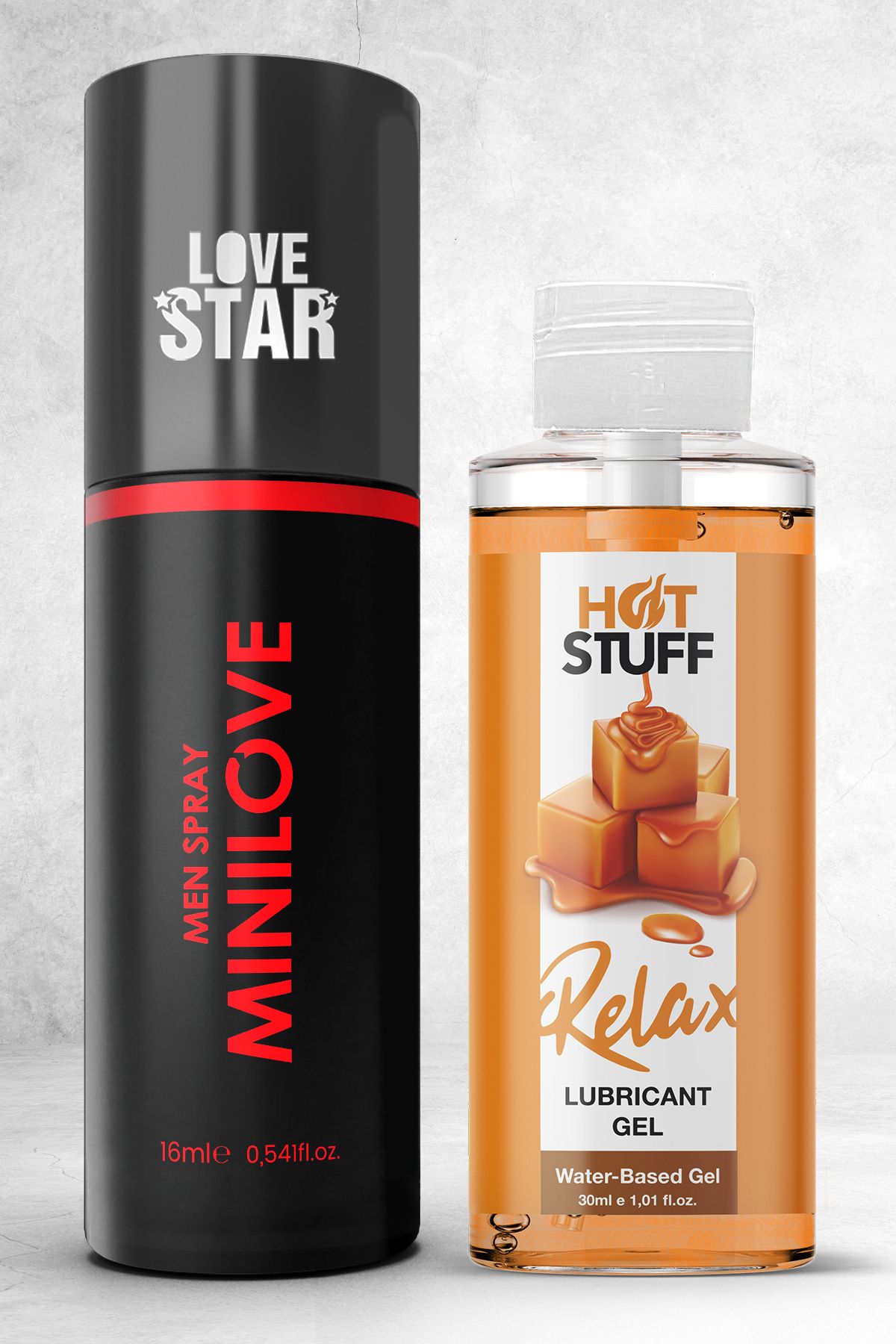 Love Star 15ml Geciktirmeye Yardımcı Sprey ve 30ml Karamelli Kayganlaştırıcı Jel