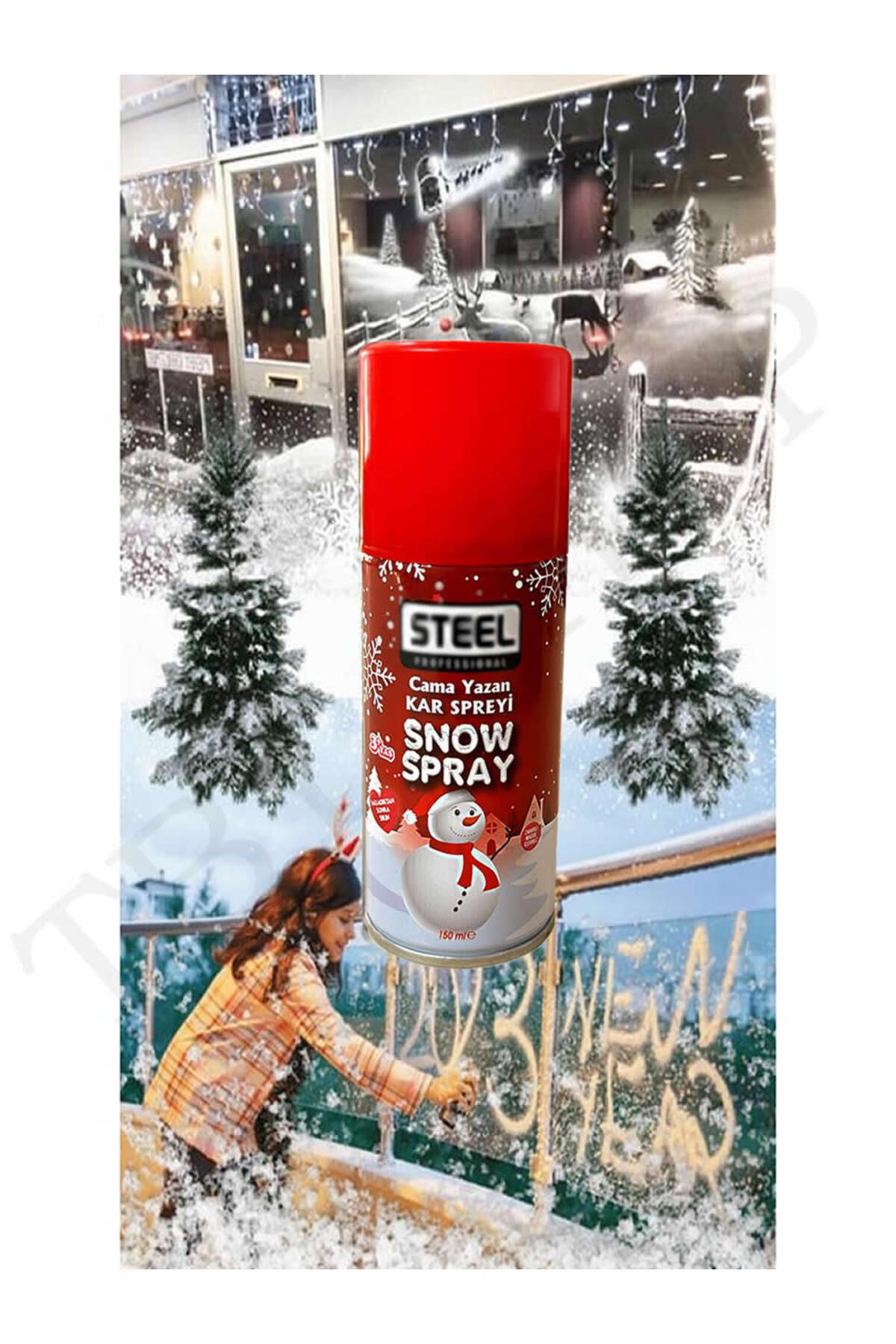 TBYSHOP Kalıcı Erimeyen Kar Spreyi Erimeyen Cama Yazılan Yapay Yılbaşı Parti Köpük Yağdıran Sprey 150 Ml