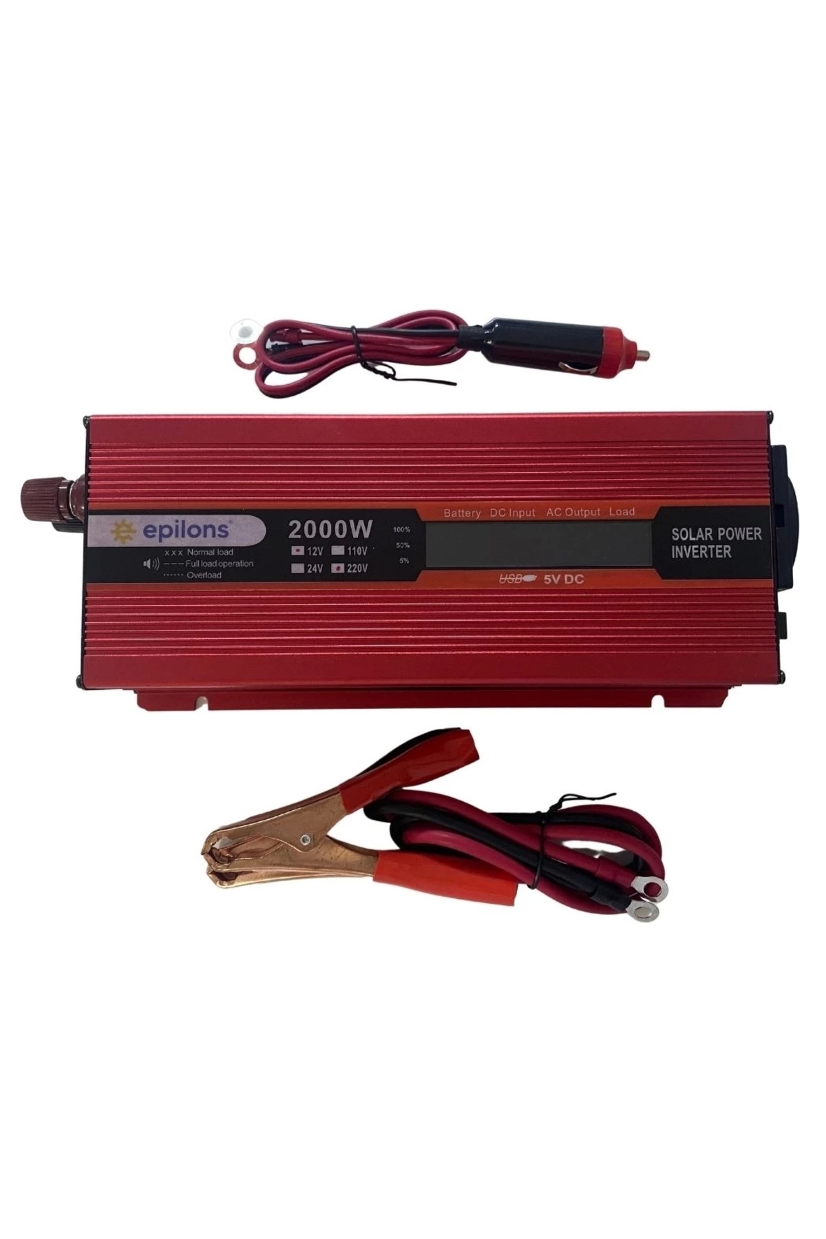 Epilons 12v 2000w Modifiye Sınus İnverter 220v Dijital Göstergeli- Taşınabilir Güç Kaynağı