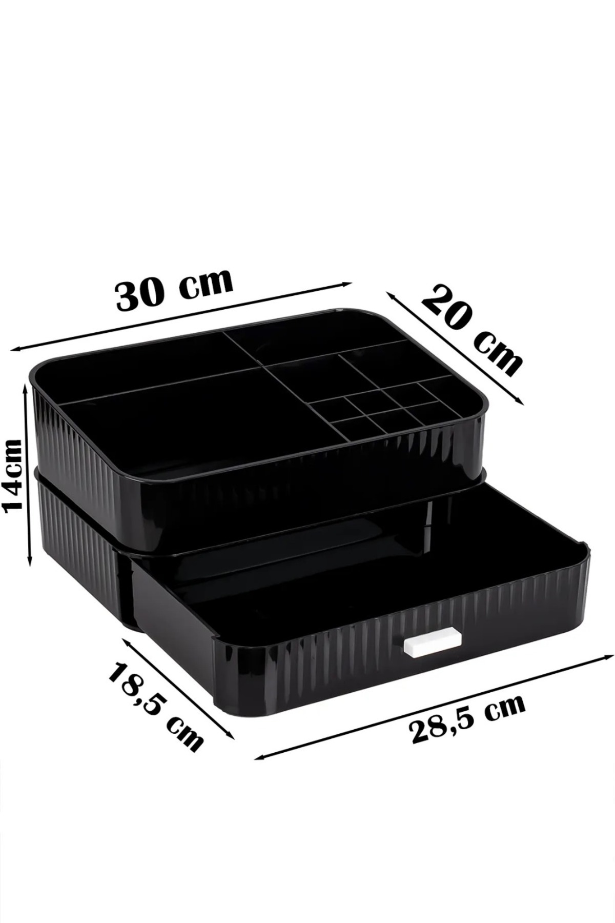 Bayev-Black Makeup Organizer - with Pom Drawers, Cosmetic Lipstick Stand, Perfume Rack 4