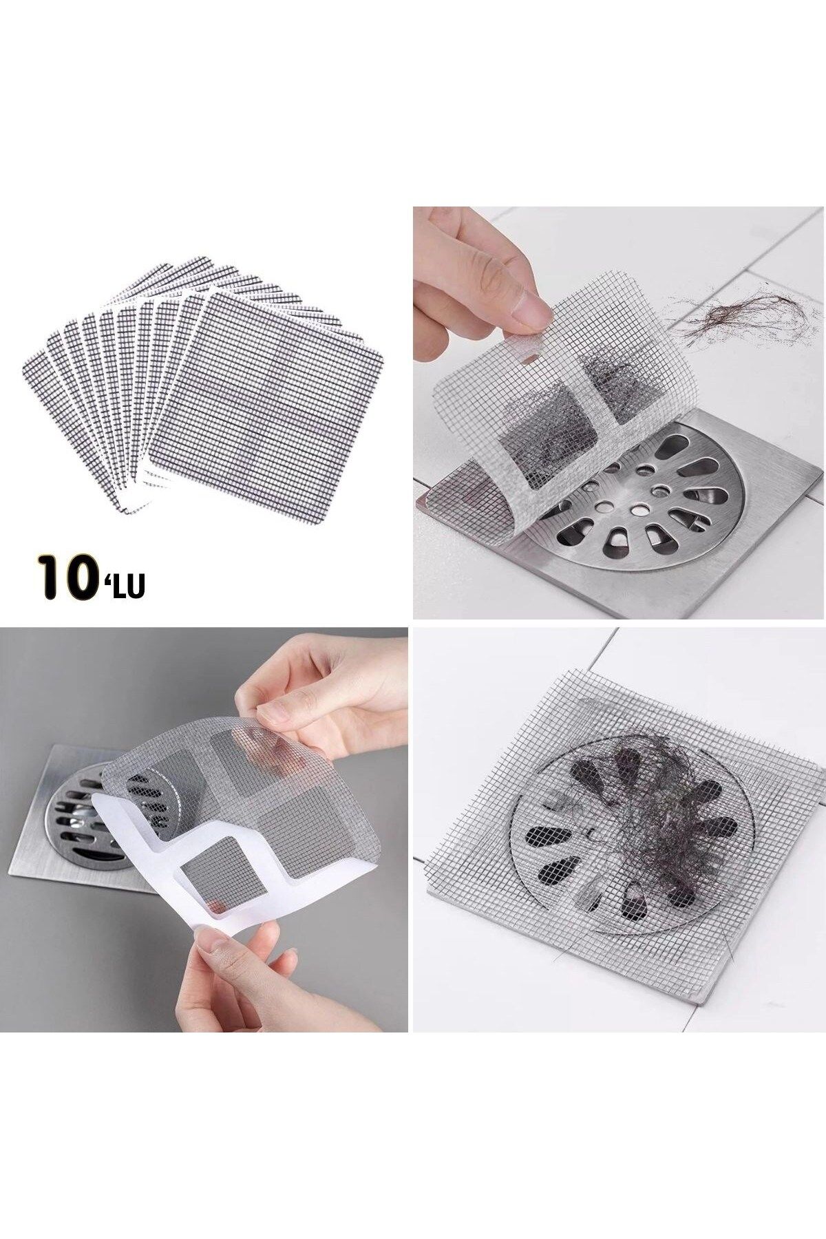 Tunastore 10 lu Banyo ve Mıutfak Lavabo Koku Önleyici ve Haşere Böcek Önleyici Gider Filtresi