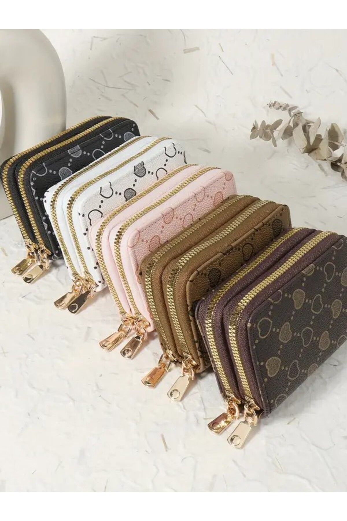 DOODLE-Heart Pattern, Double Zipper Wallet, for Daily Use 7