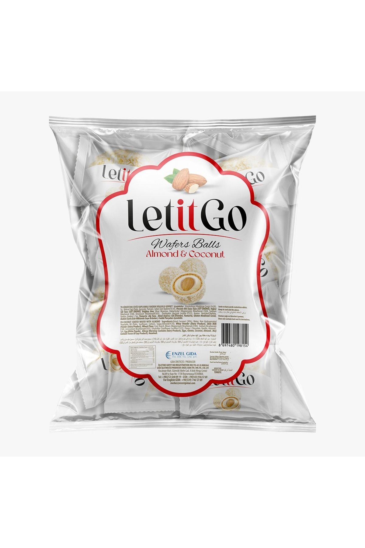 LET IT GO WAFER BALLS BADEM-H.CEVİZLİ ATIŞTIRMALIK (PŞT.) 500 GR