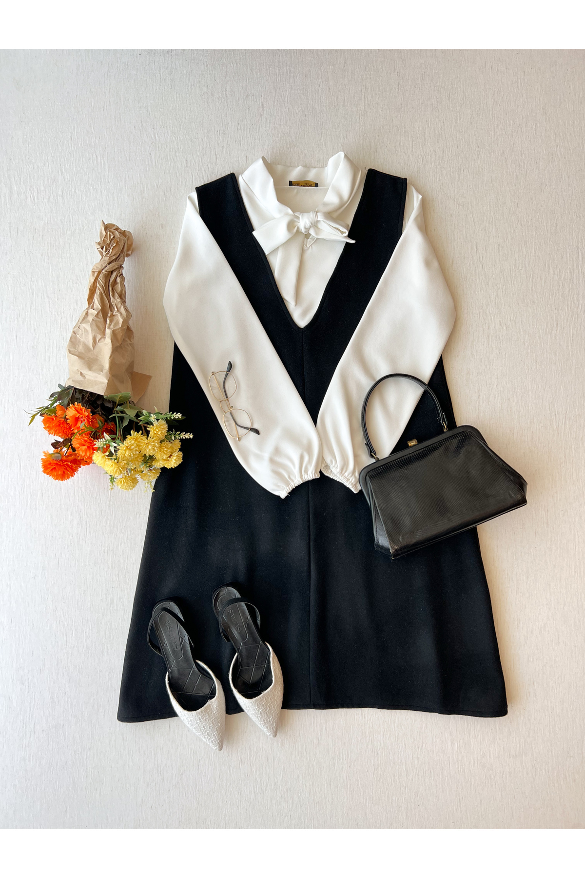 KÜÇÜĞÜM BUTİK Siyah Renk Kısa Kaşe Jile Elbise Anne Kız Kombini (Tekli Satılmaktadır) fotoğrafı 2 (önizleme)