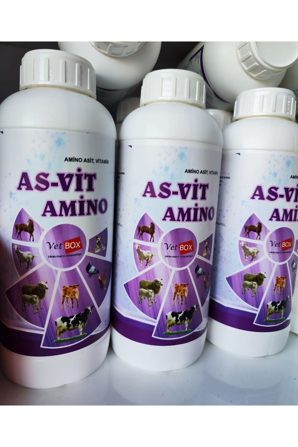 ASVET Asvit 1lt Zengin İçerikli Hayvan Destek Minerali (Amino asit,Vitamin)-(Ufakbaş-Büyükbaş-kuş grubu)