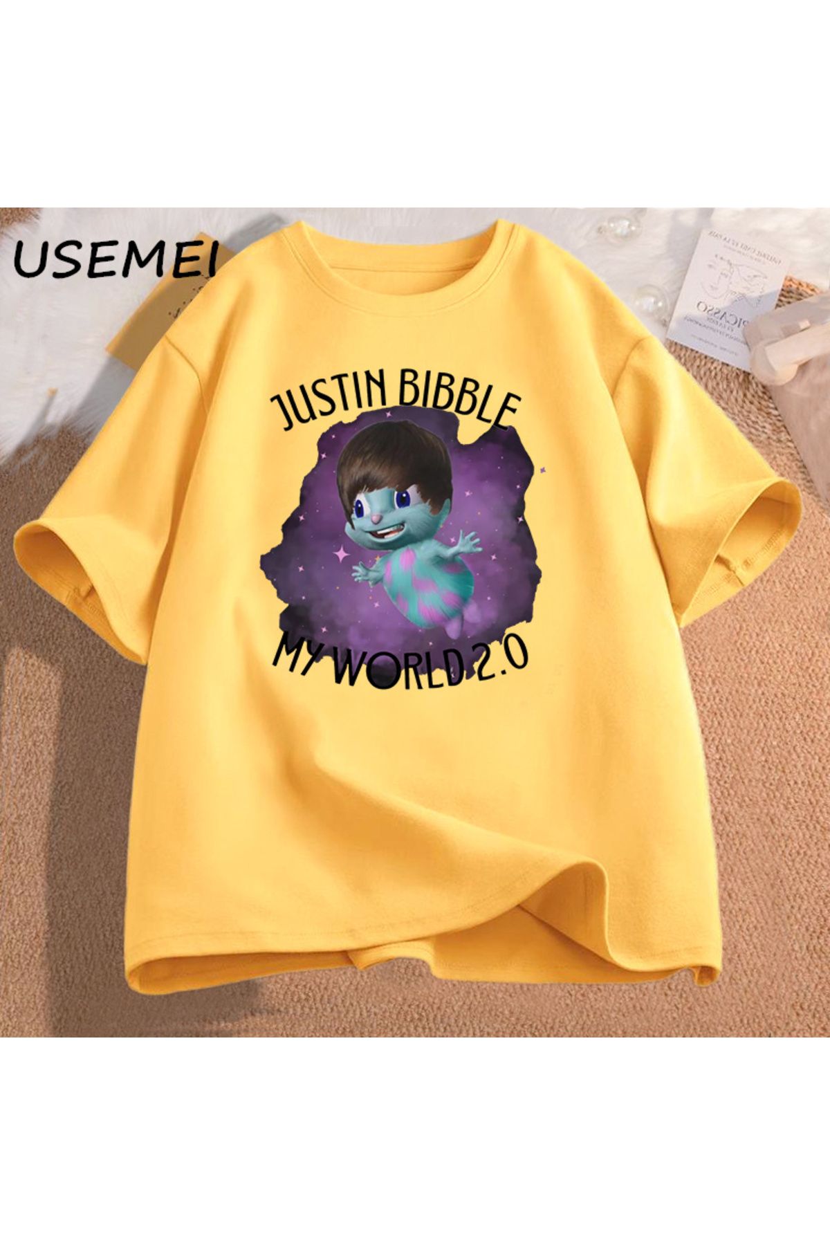 Drippy Justin Bibble benim dünya grafik T-shirt Bibbletopia pamuk T Shirt erkekler baskılı yüksek ka