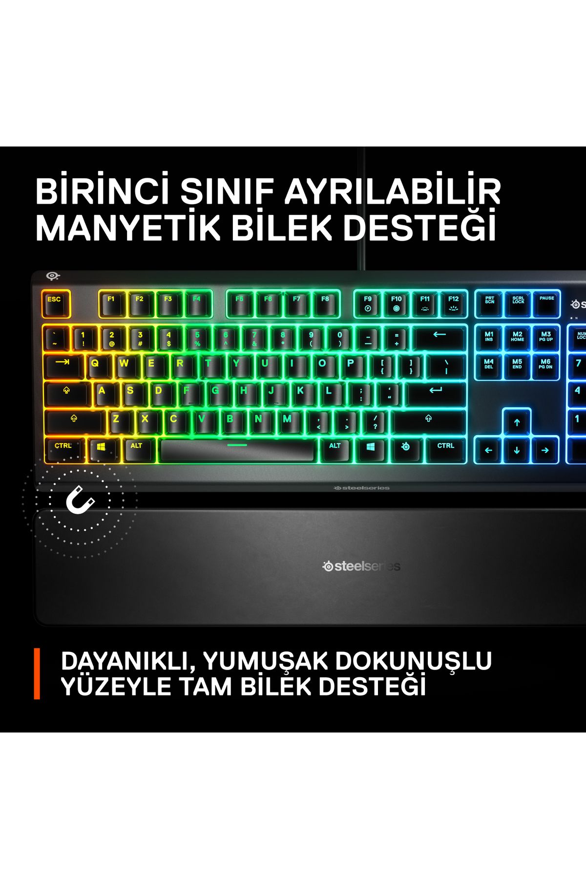 SteelSeries Apex 3 Ssk64808 Tr Q Rgb Membrane Kablolu Gaming (OYUNCU) Klavye-2