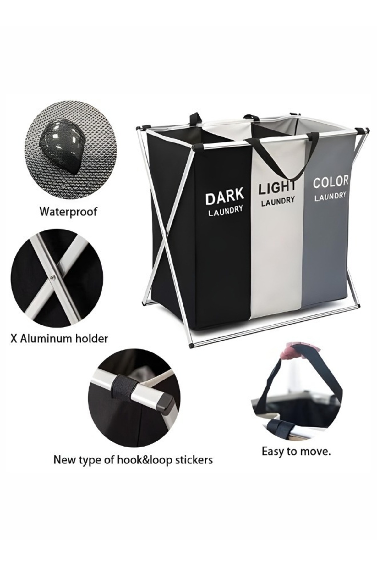 سلة تخزين الغسيل متعددة الألوان