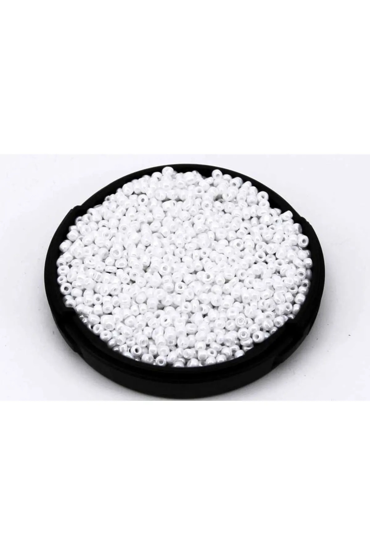 Safir Tuhafiye-10 Grams - 3 mm White Plastic Sand Beads, Jewelry Making Beads 1