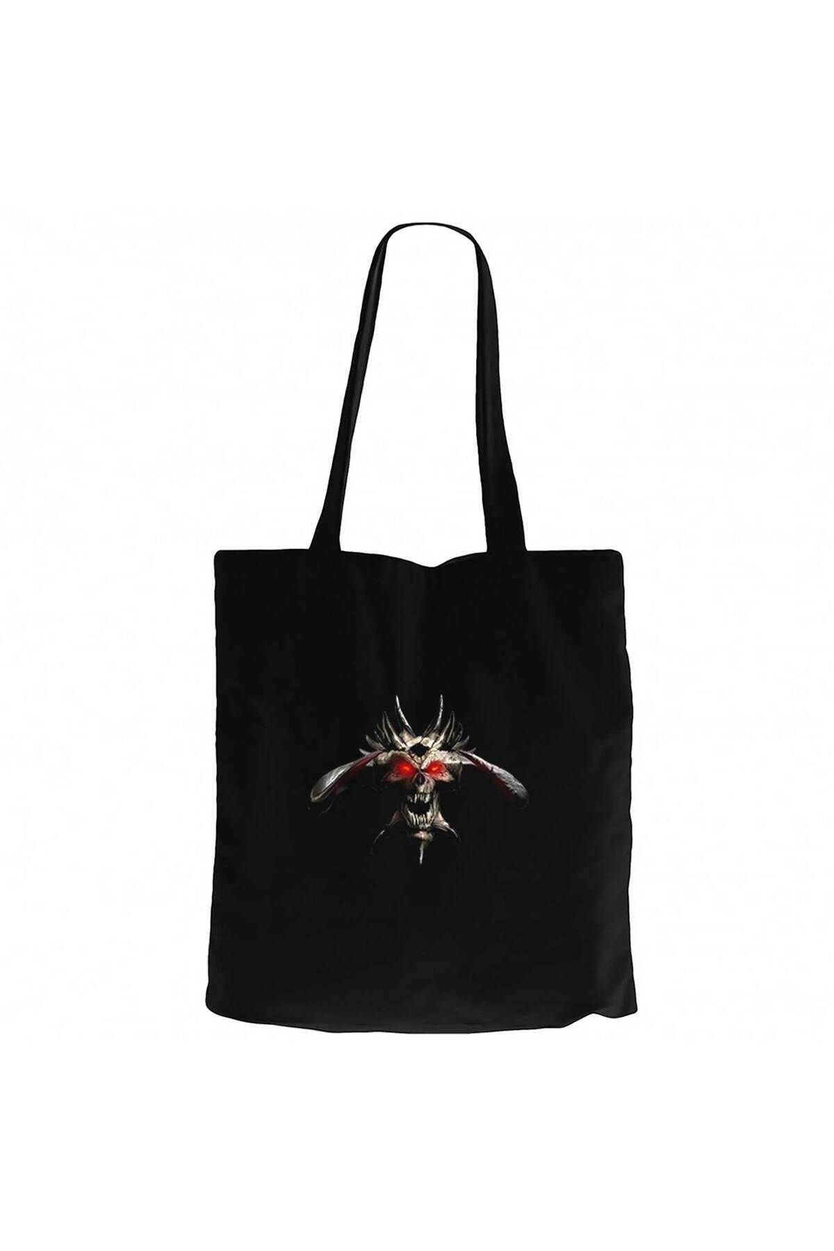 Z zepplin Diablo Hellfire DiabloII Siyah Kanvas Bez Çanta