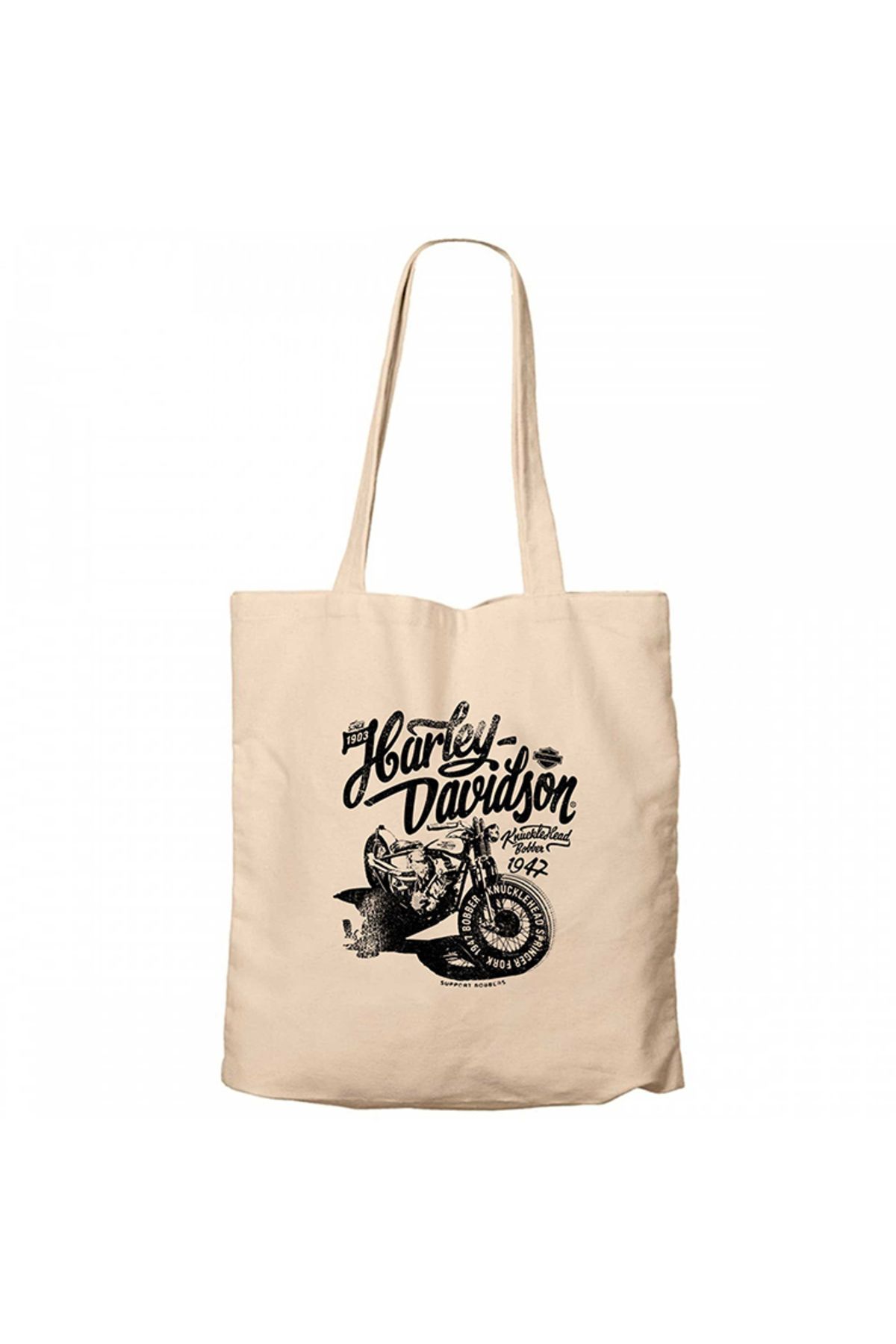 Z zepplin Harley Chopper Support Bobbers Krem Kanvas Bez Çanta