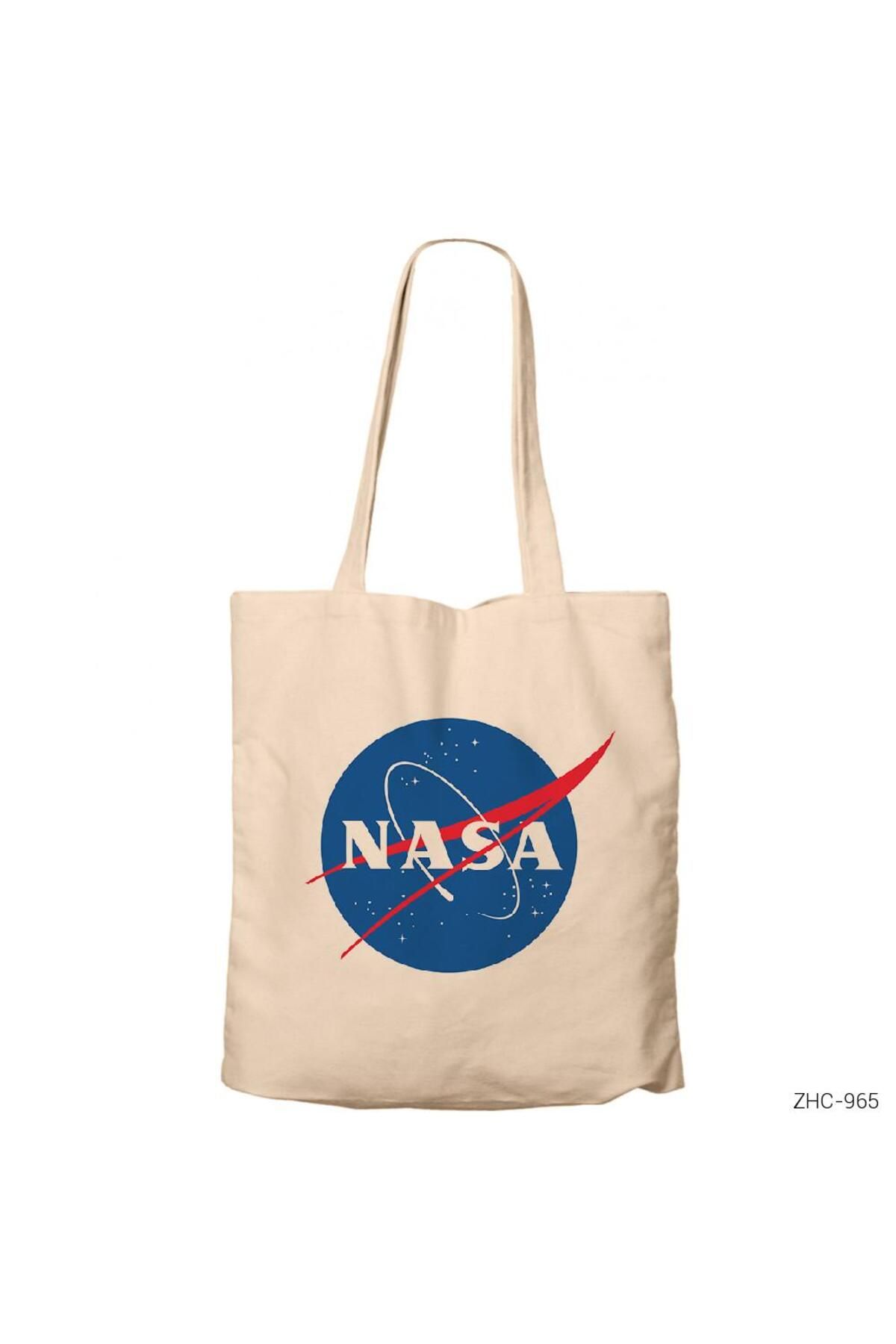 Z zepplin Nasa Logo Krem Kanvas Bez Çanta