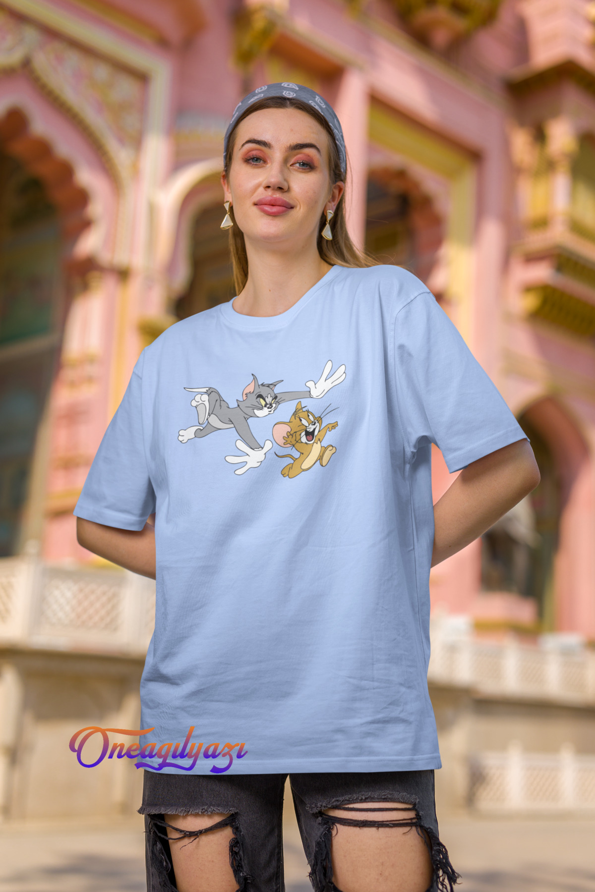 yombaa Tom and Jerry Printed Oversize T-Shirt