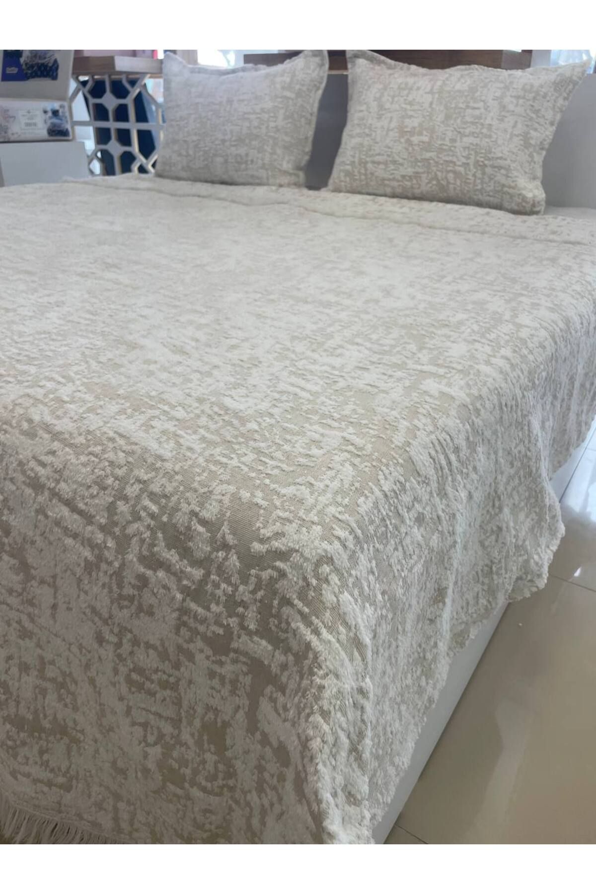 Sudemhome-Soft Fringed Double Blanket & Bedspread Set 7