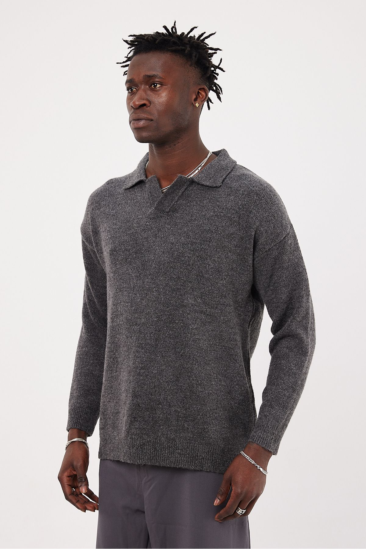 EKSİ-1-Men's Polo Neck Basic Knitwear Sweater 5
