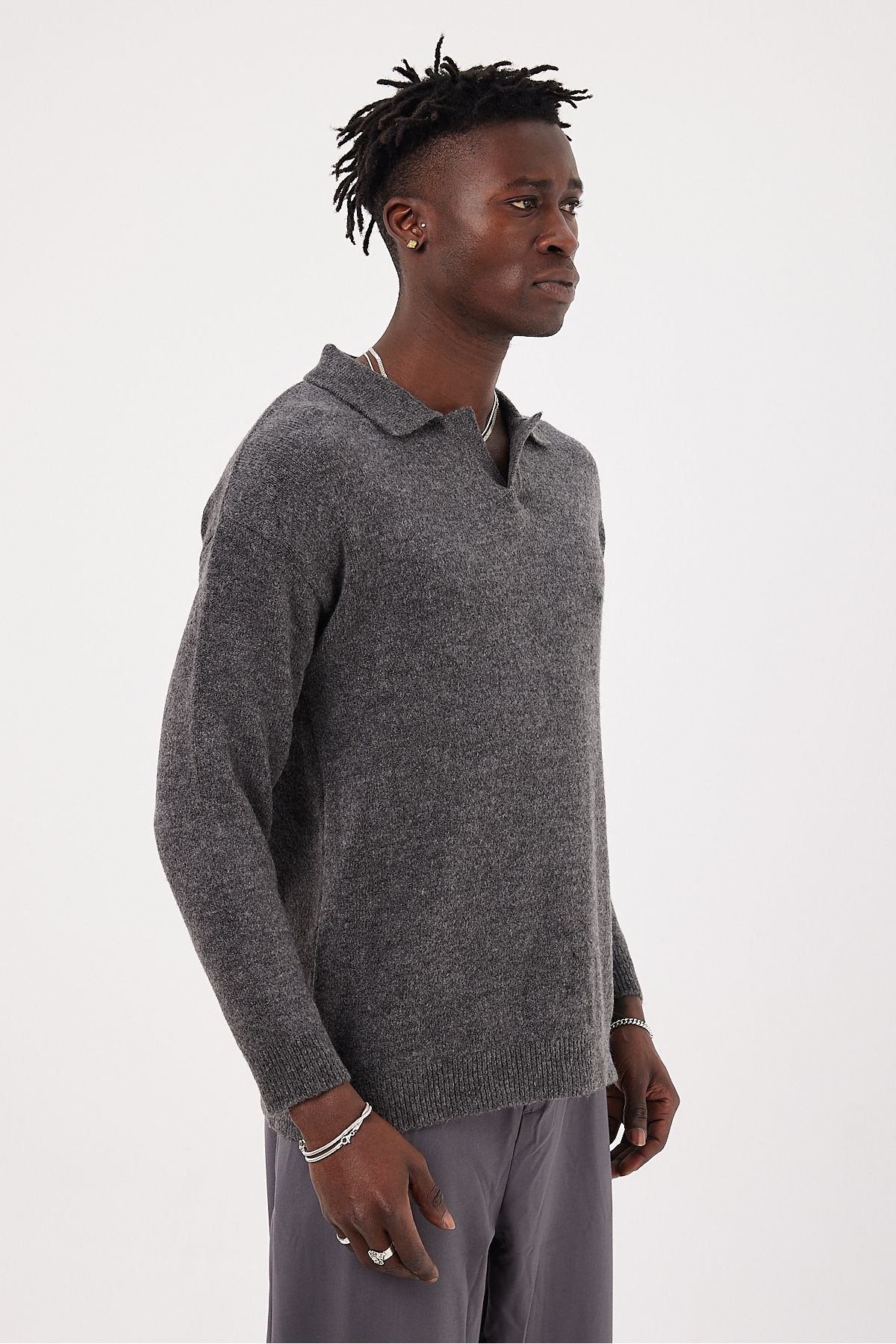 EKSİ-1-Men's Polo Neck Basic Knitwear Sweater 6